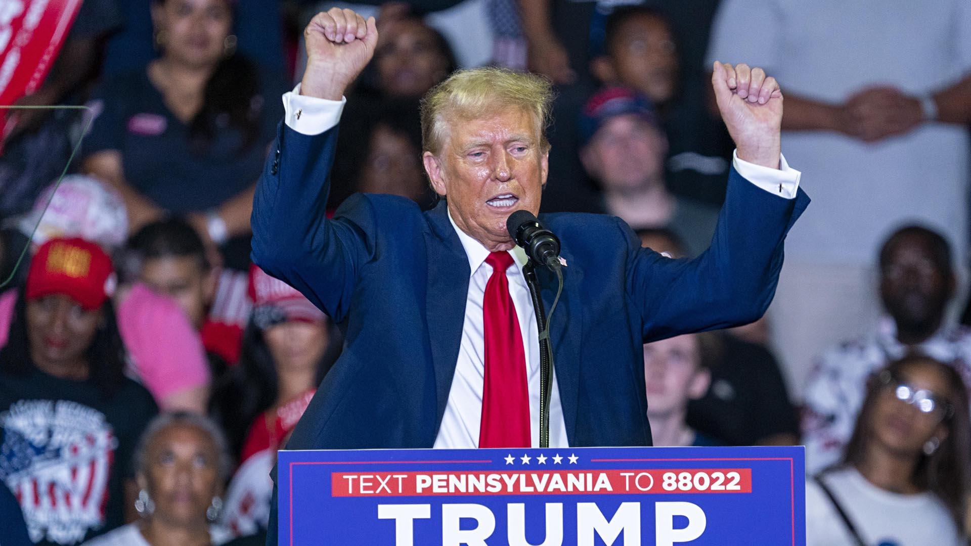 Donald Trump, en un mitin en Filadelfia