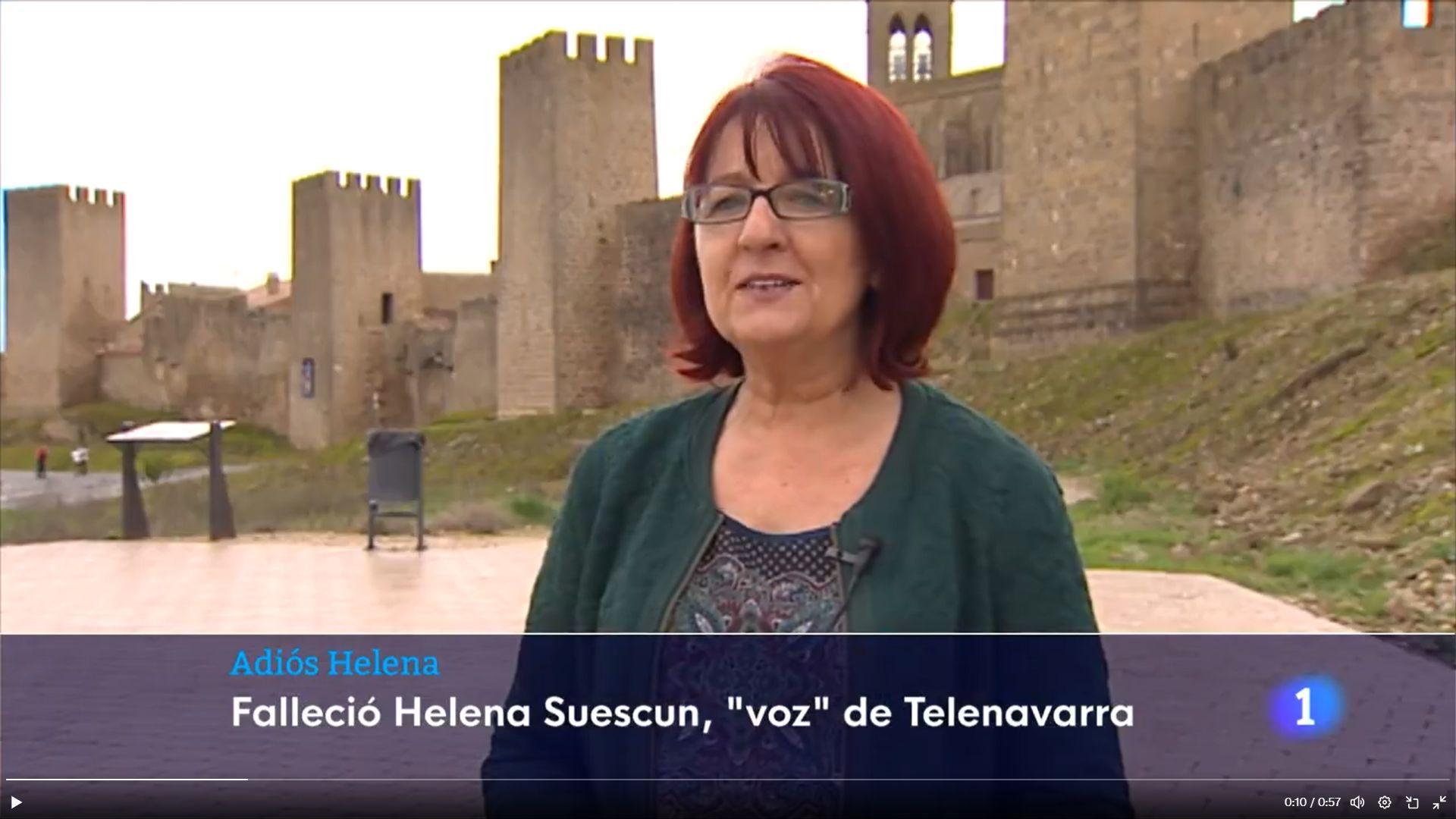 Helena Suescun, en un fotograma de la información de Telenavarra sobre su muerte.