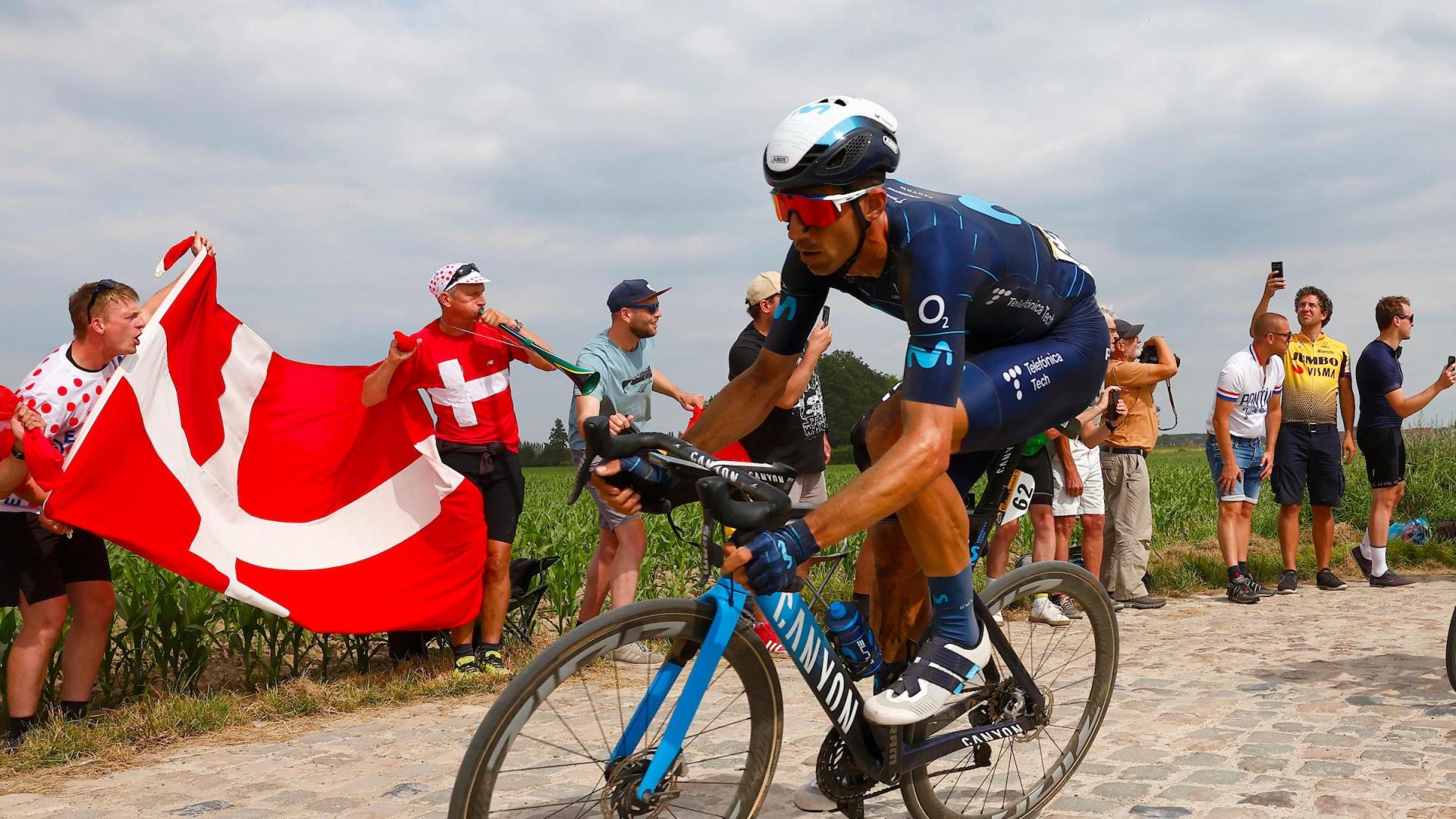 EL ÚLTIMO NAVARRO. Imanol Erviti, en una de las etapas del Tour de Francia 2022.