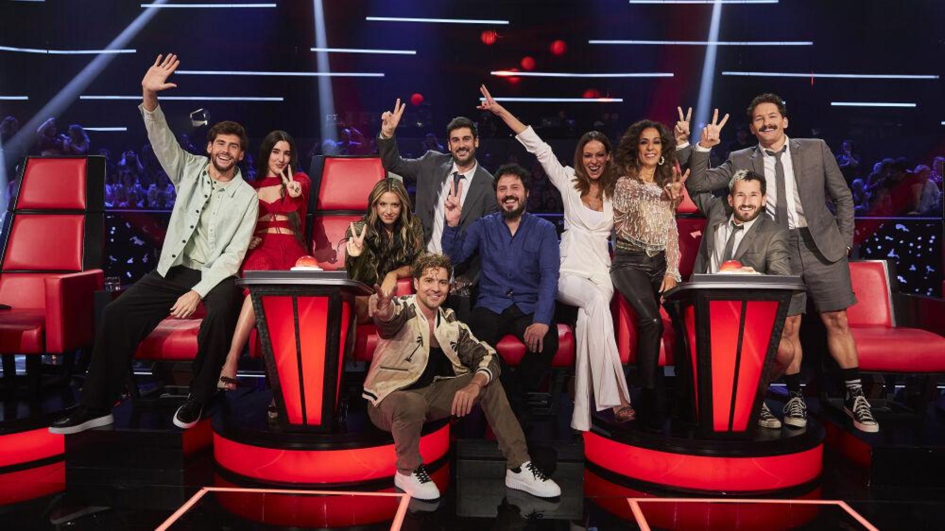 Coaches, presentadora y colaboradores de 'La Voz Kids'