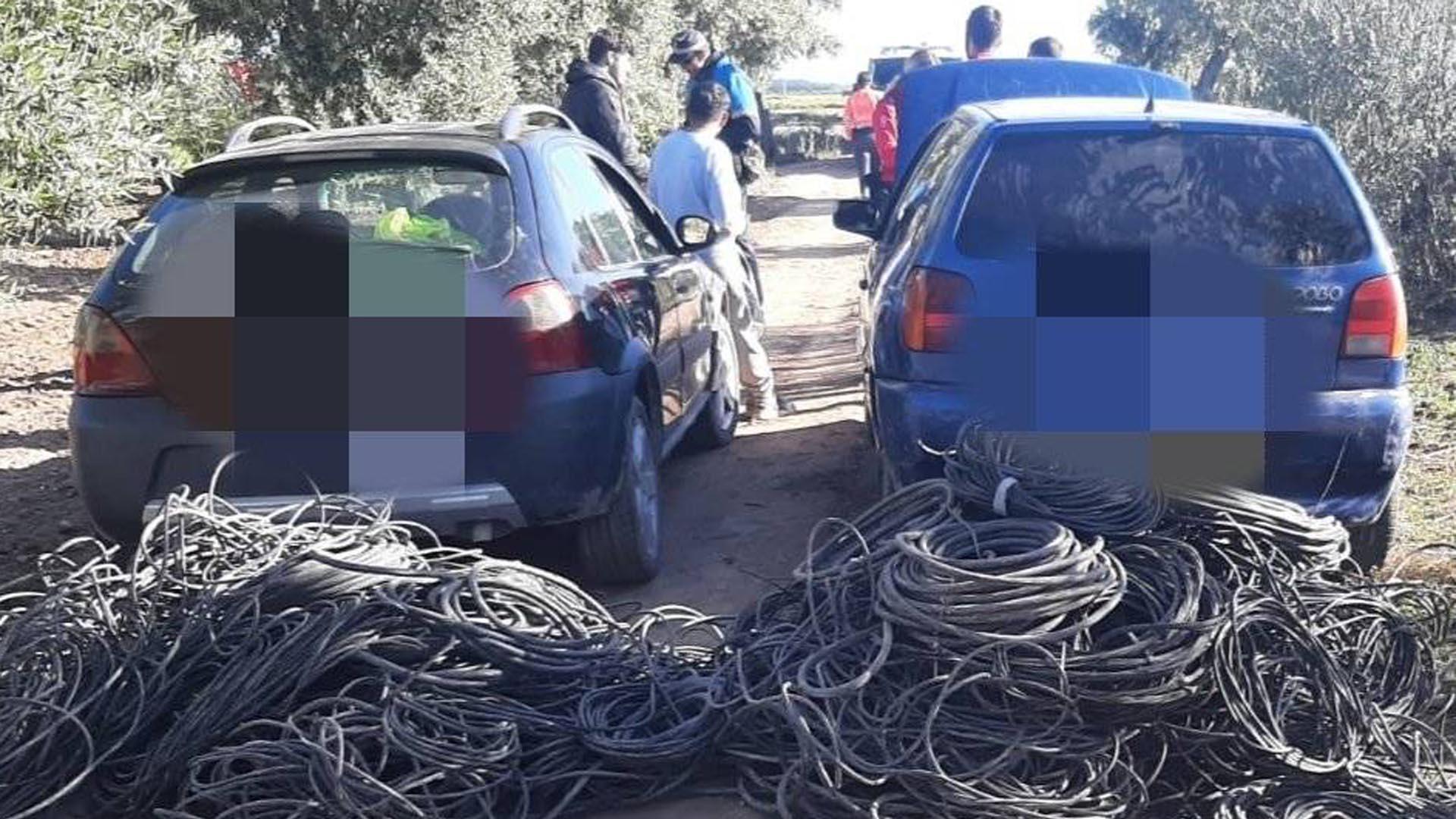 Agentes de la Policía Local de Cintruénigo intervinieron en mayo de este año cuatrocientos kilos de cableado de origen injustificado