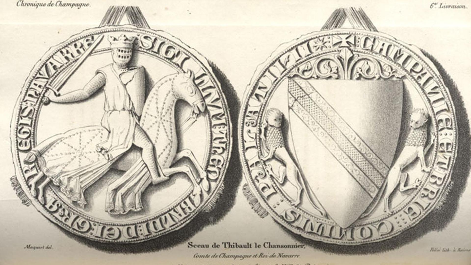 Sello de Teobaldo I, conde de Champaña y rey de Navarra