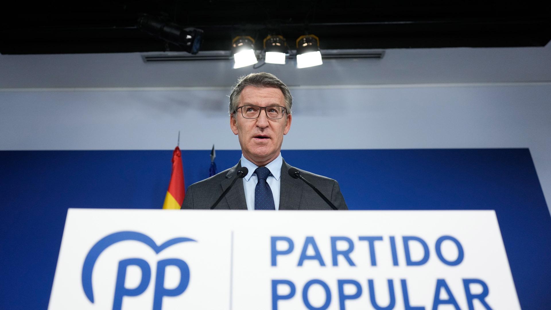 El líder del PP, Alberto Núñez Feijóo