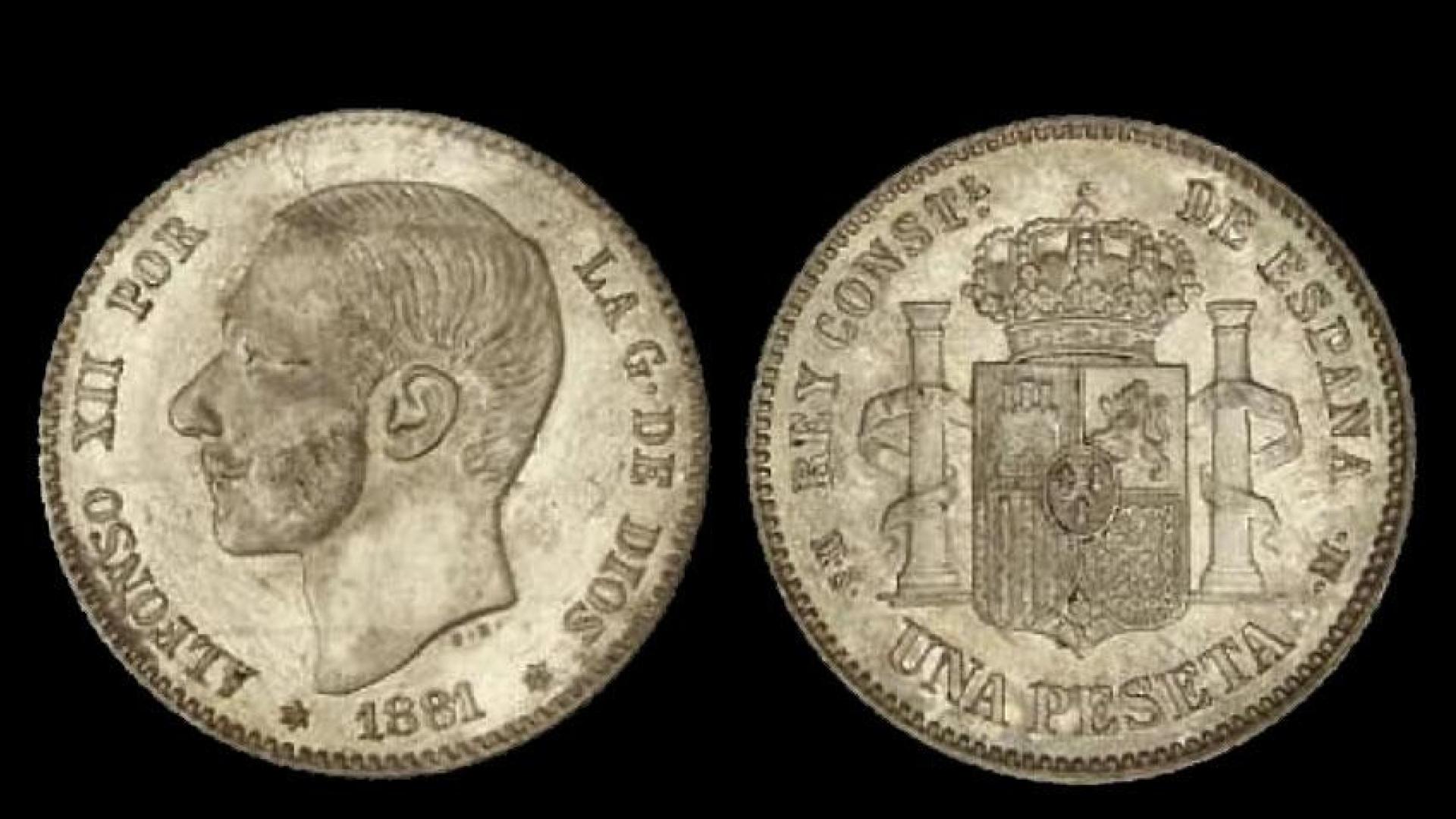 Peseta acuñada en 1881