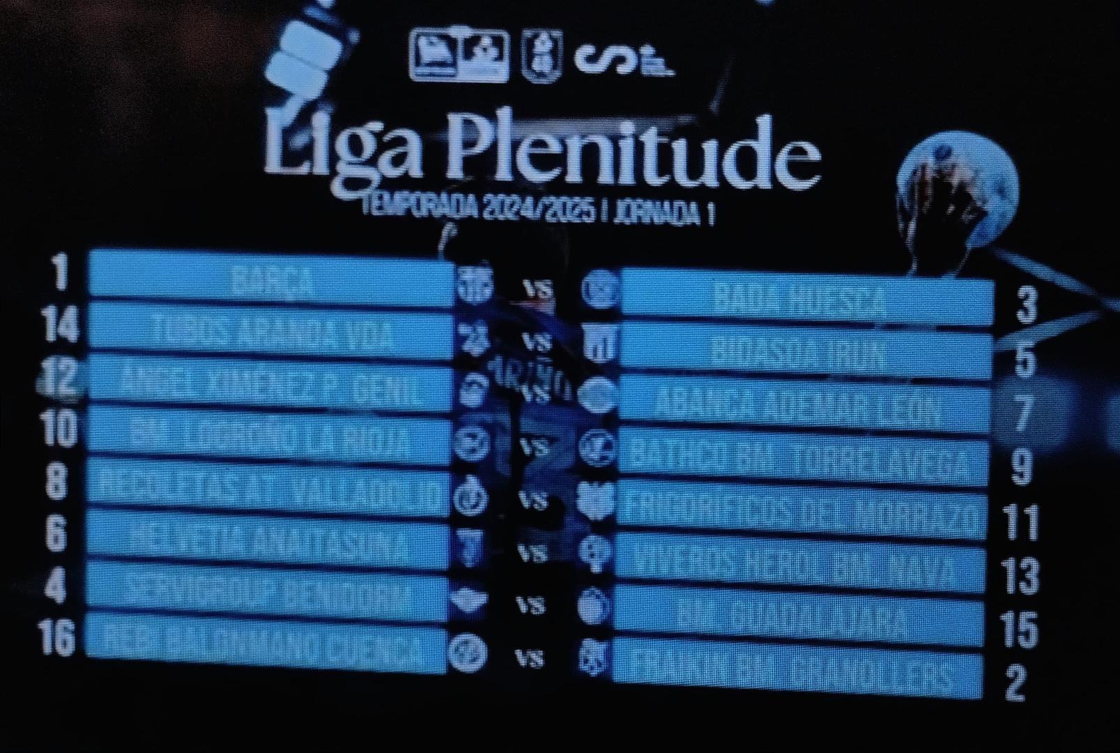 Emparejamientos de la primera jornada de la Liga Plenitude Asobal 2024-25.