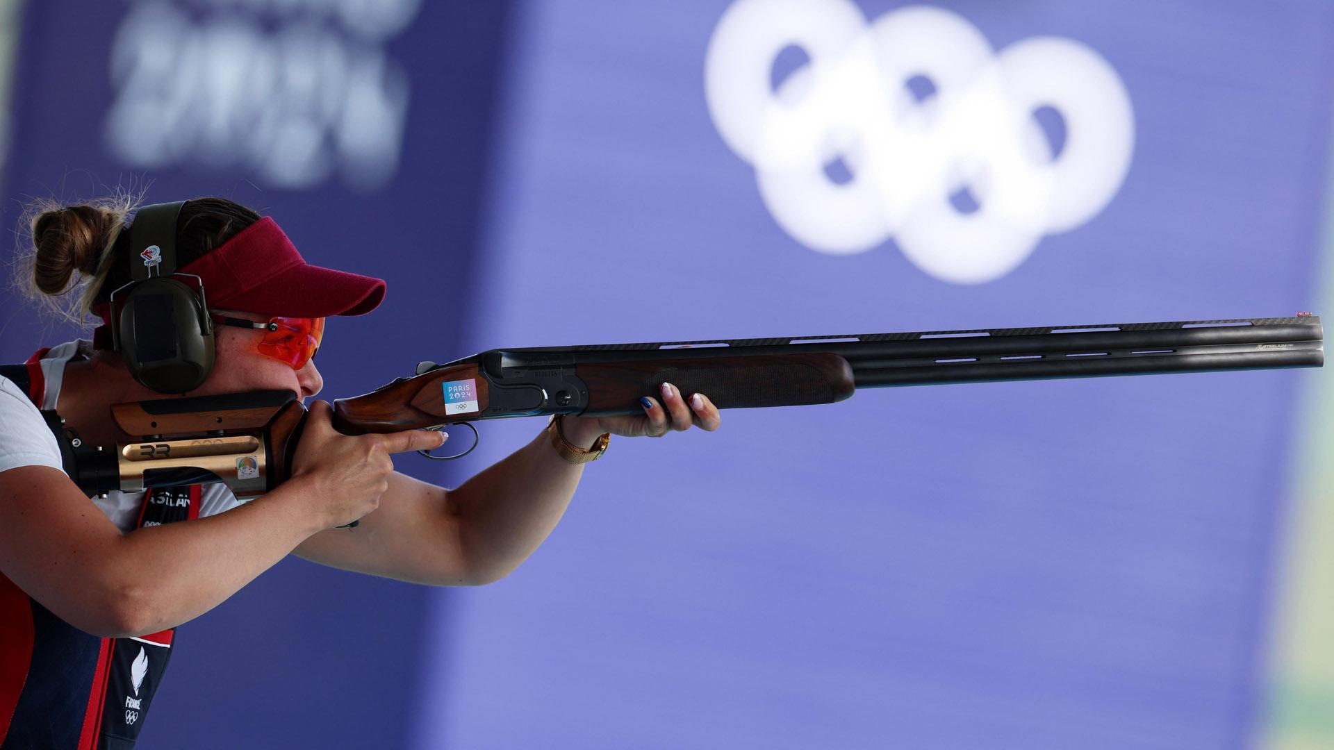 Fátima Gálvez en la final de tiro al plato