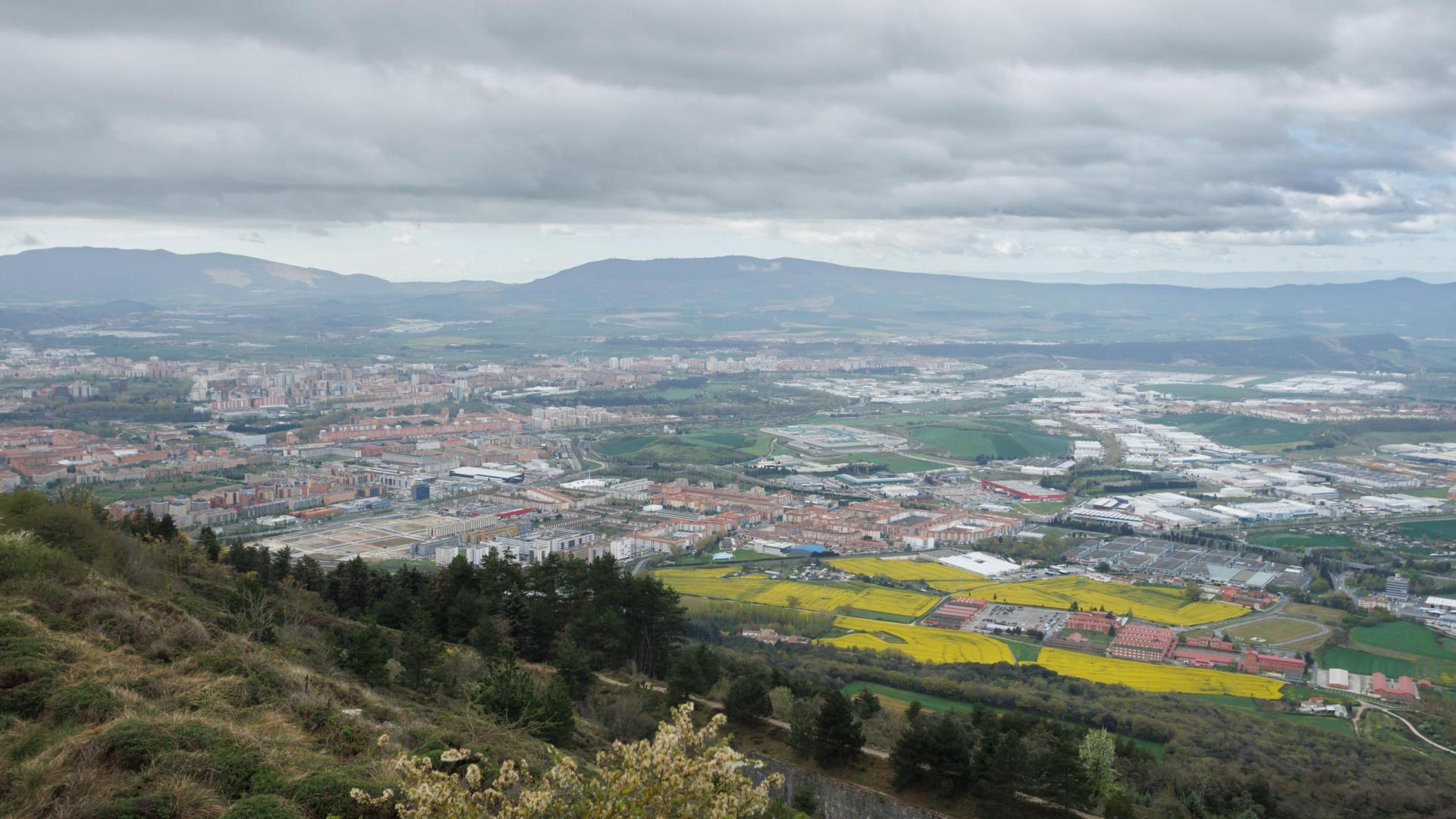 Imagen de la comarca de Pamplona desde San Cristobal