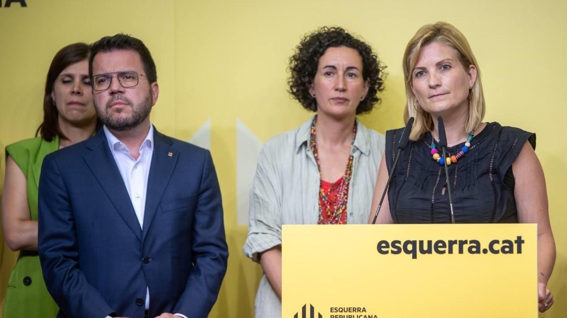 Pere Aragonès, Marta Rovira y Raquel Sans, el día que presentaron el preacuerdo alcanzado con el PSC