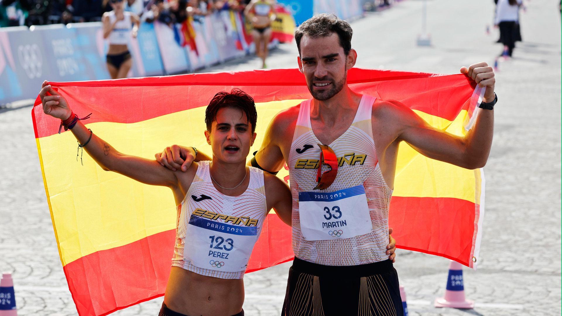Álvaro Martín y María Pérez han conseguido este miércoles la medalla de oro en la prueba del relevo mixto de los Juegos Olímpicos de París 2024