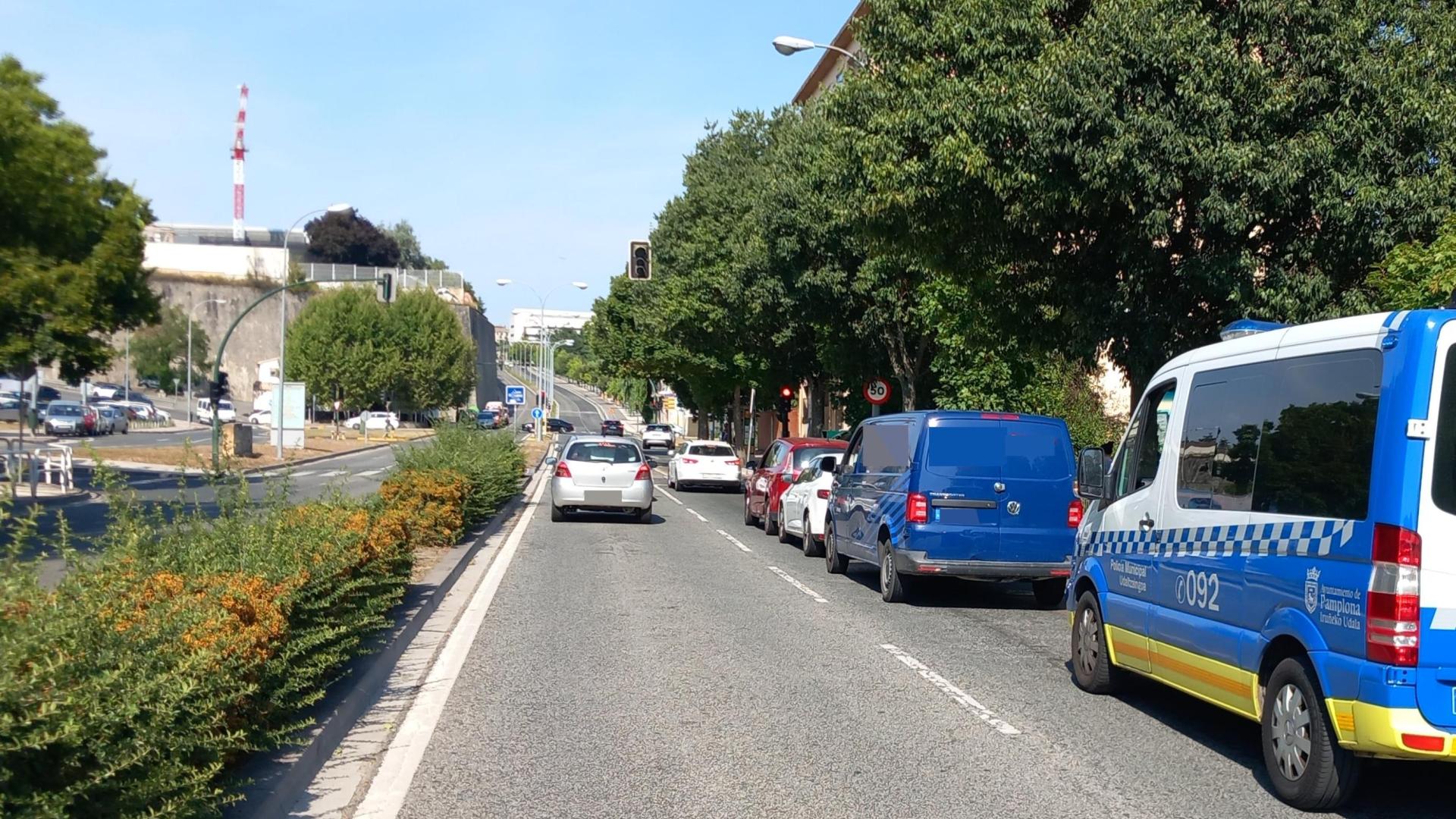 Accidente múltiple en la avenida Aróstegui de Pamplona