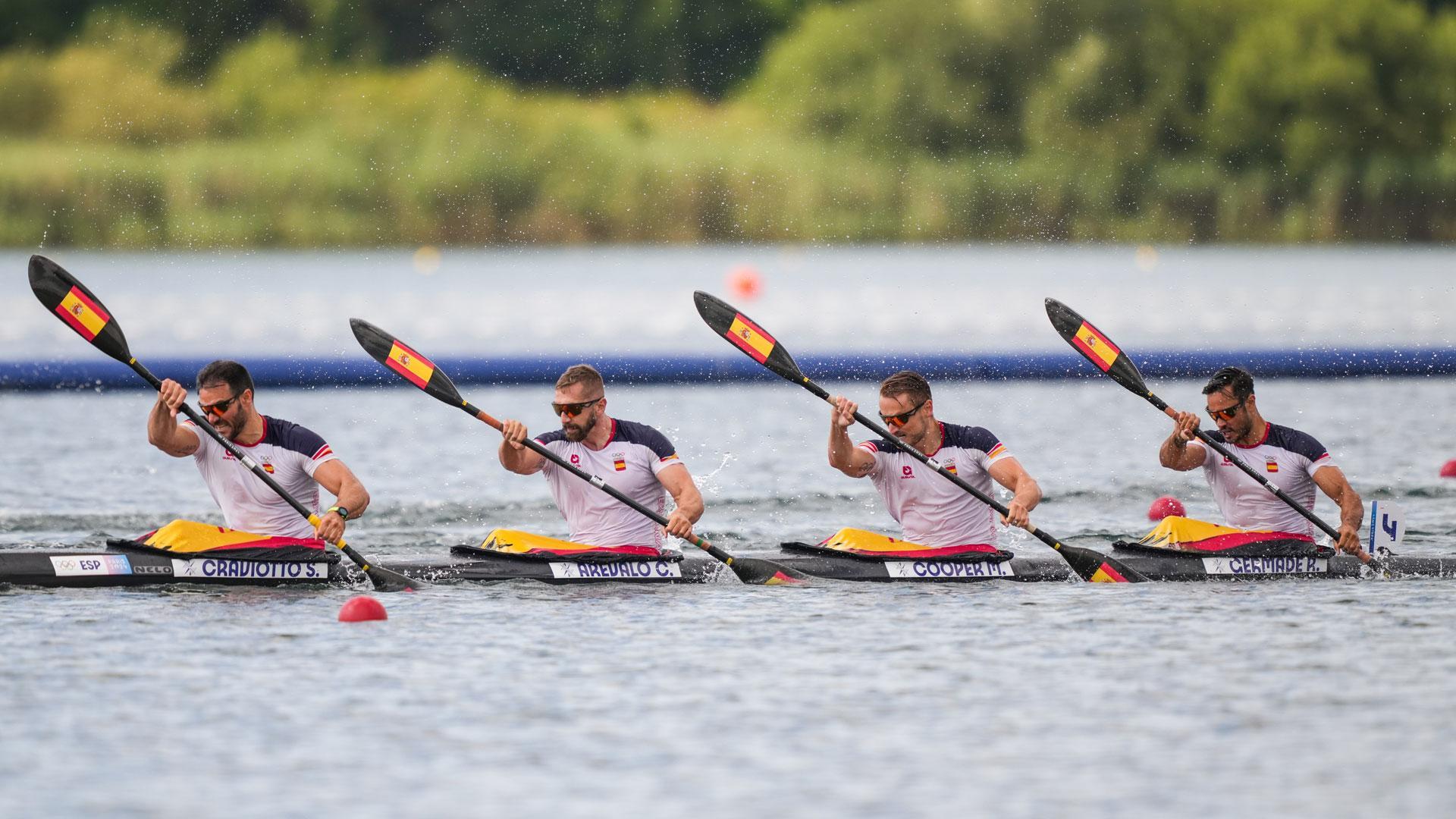 El K4 español, formado por Saul Craviotto, Carlos Arevalo, Marcus Cooper y Rodrigo Germade, ha conseguido la medalla de bronce en la final de 500 m de los Juegos Olímpicos de París 2024