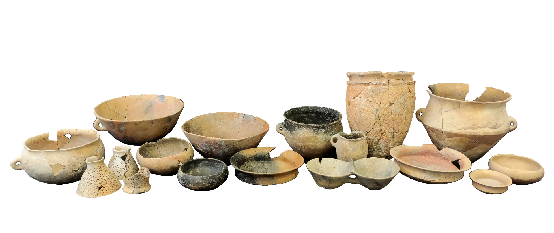 Conjunto de vasijas encontrado en el yacimiento