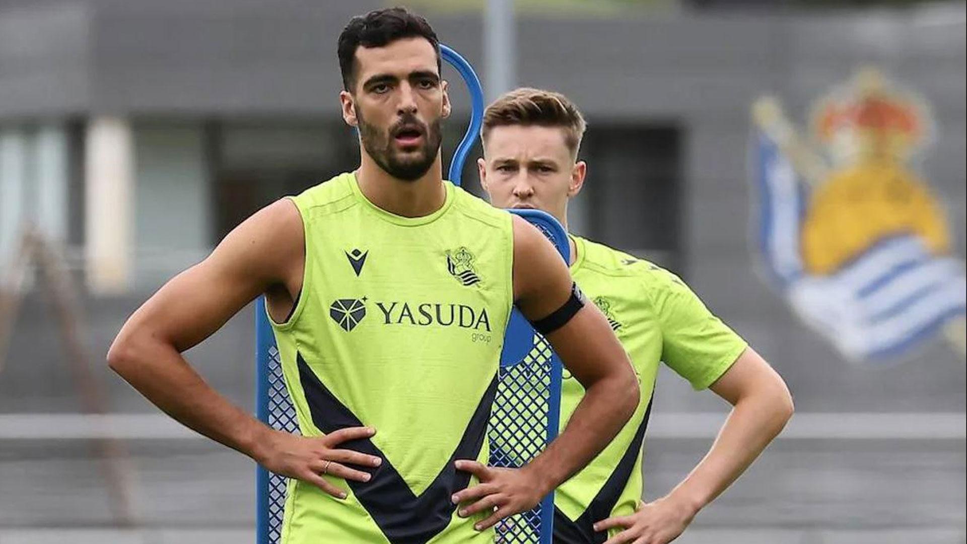 Mikel Merino, en Zubieta durante un entrenamiento de esta semana