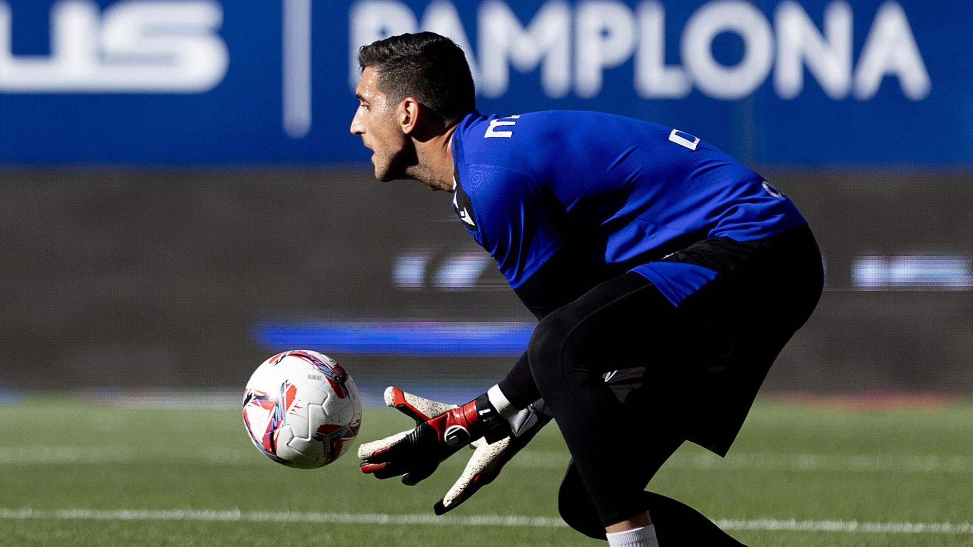 Sergio Herrera, en el calentamiento