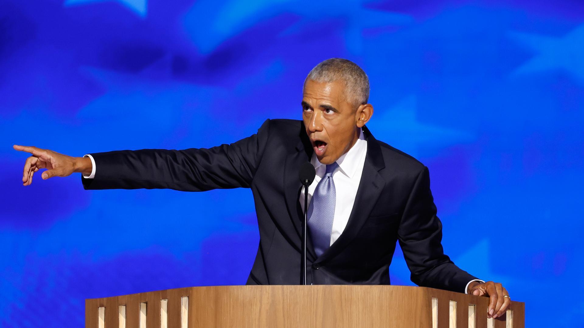 Barack Obama durante la Convención Nacional Demócrata
