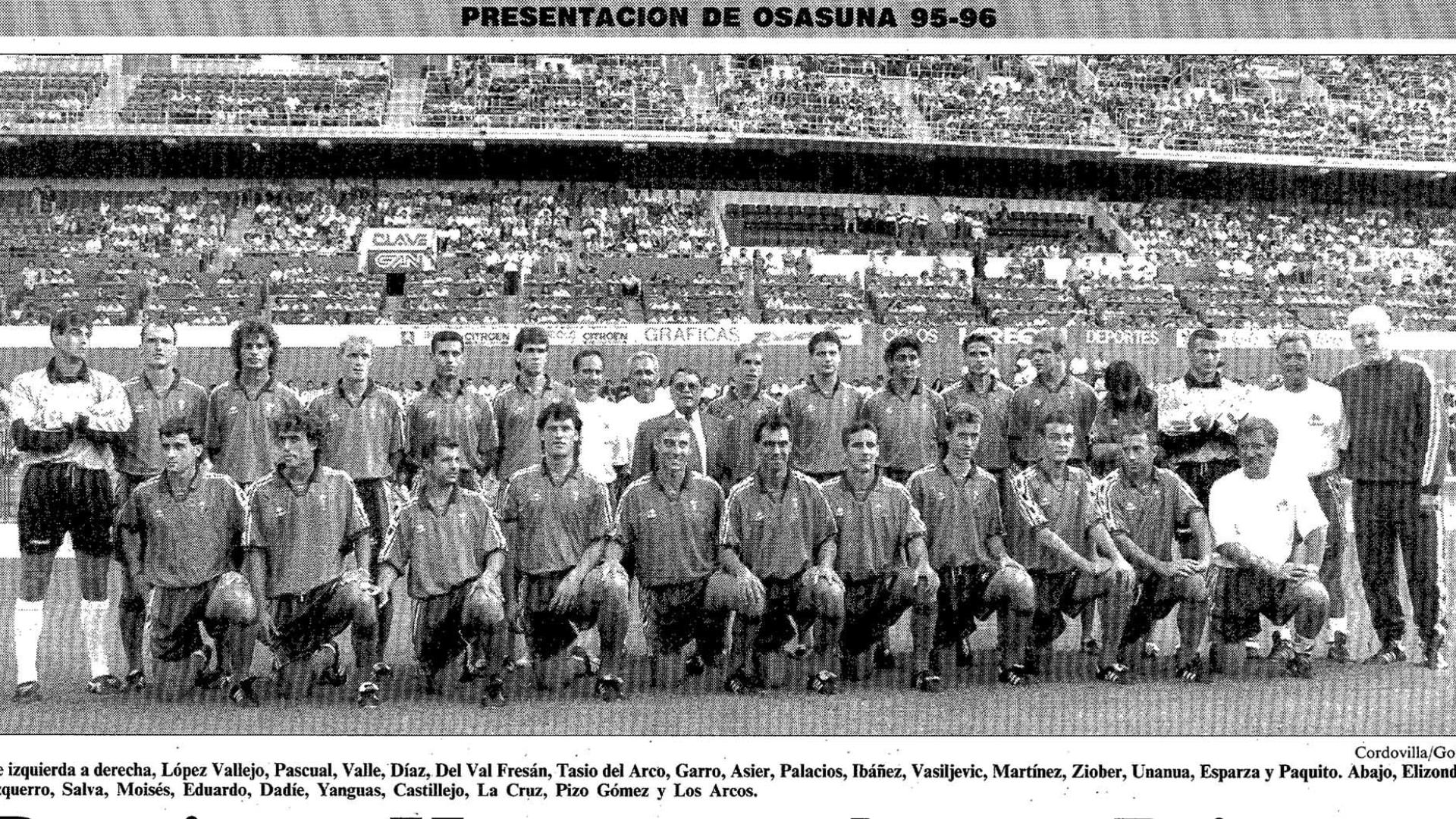 Imagen de la plantilla de Osasuna para la temporada 1995-96