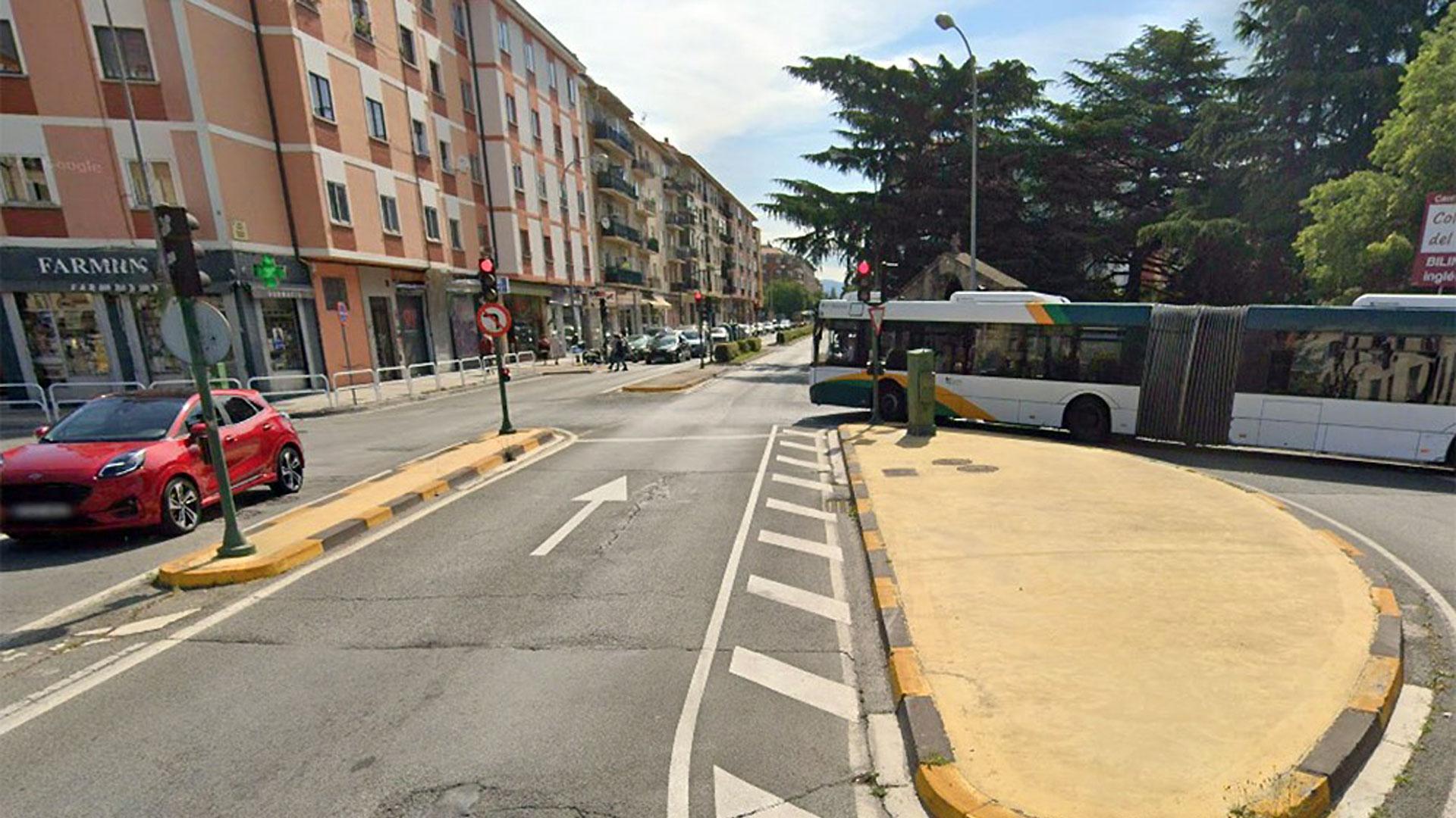 Zona de la avenida de Villava cuyo firme será asfaltado