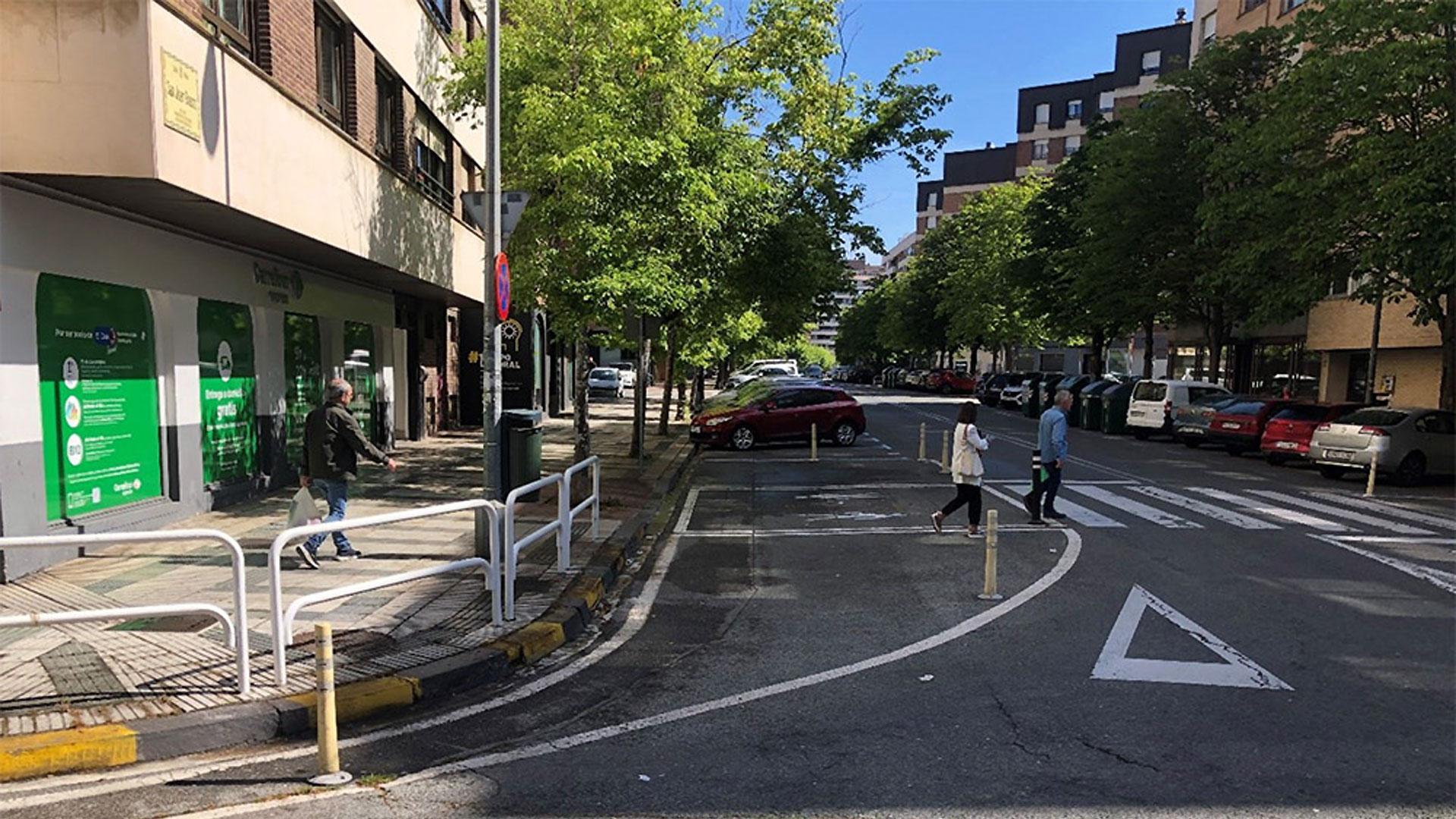 Zona del barrio de Iturrama en la que se realizarán trabajos para la ampliación de las aceras