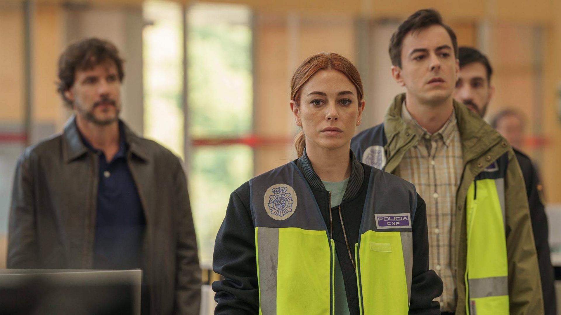 Blanca Suárez, Daniel Grao y Víctor Palmero durante el rodaje de 'La huella del mal'