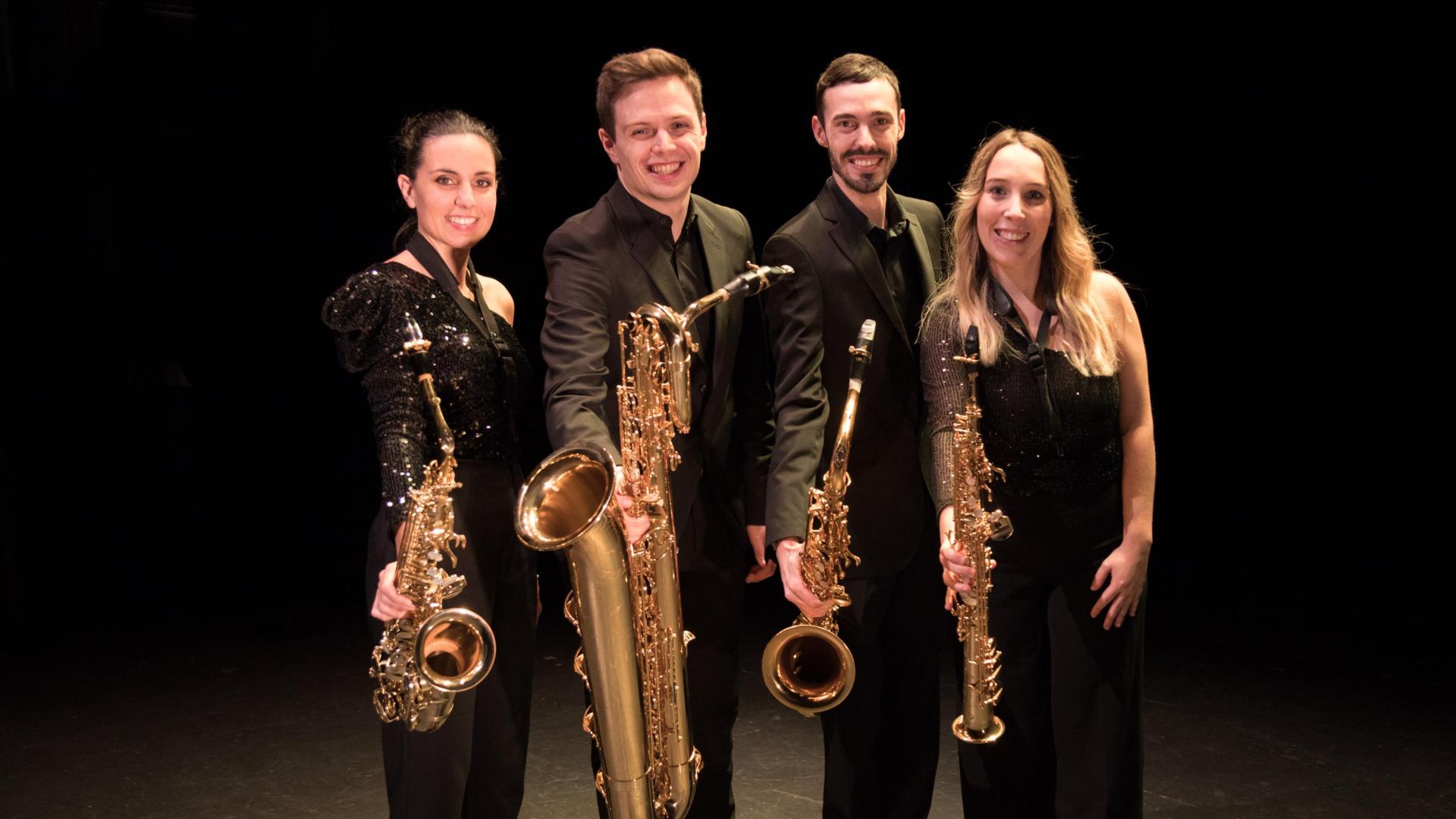 Carmen Ferrando (izq.), Sergio Eslava, Josu Marauri y Leire Unzué forman el cuarteto de saxofones Kuarist.