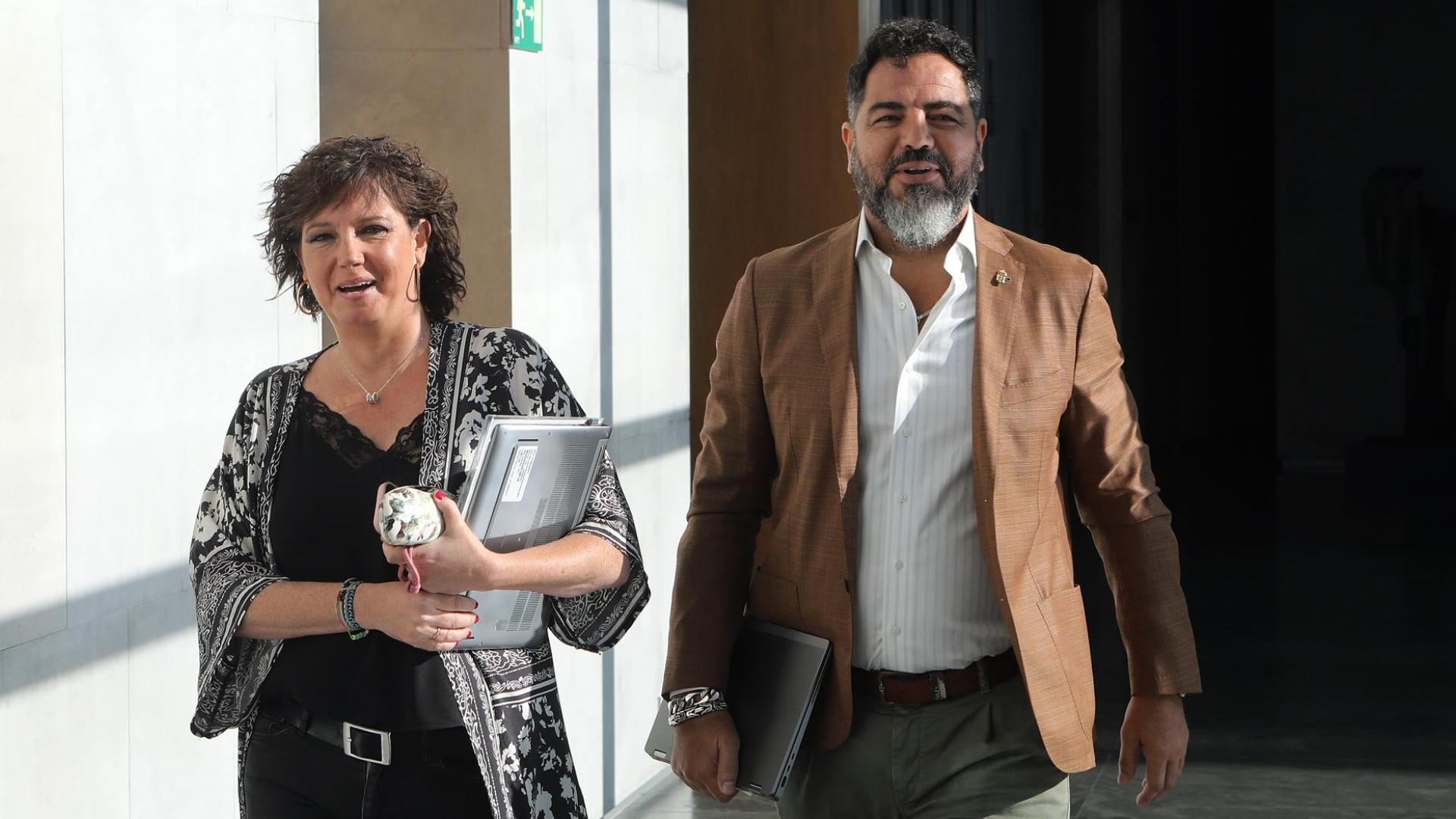 Los socialistas Ainhoa Unzu y Ramón Alzórriz, en la Cámara