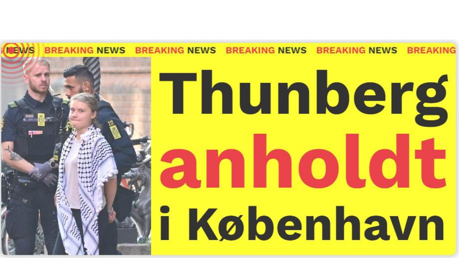 Imagen de Greta Thunberg en la portada del diario Ekstra Bladet