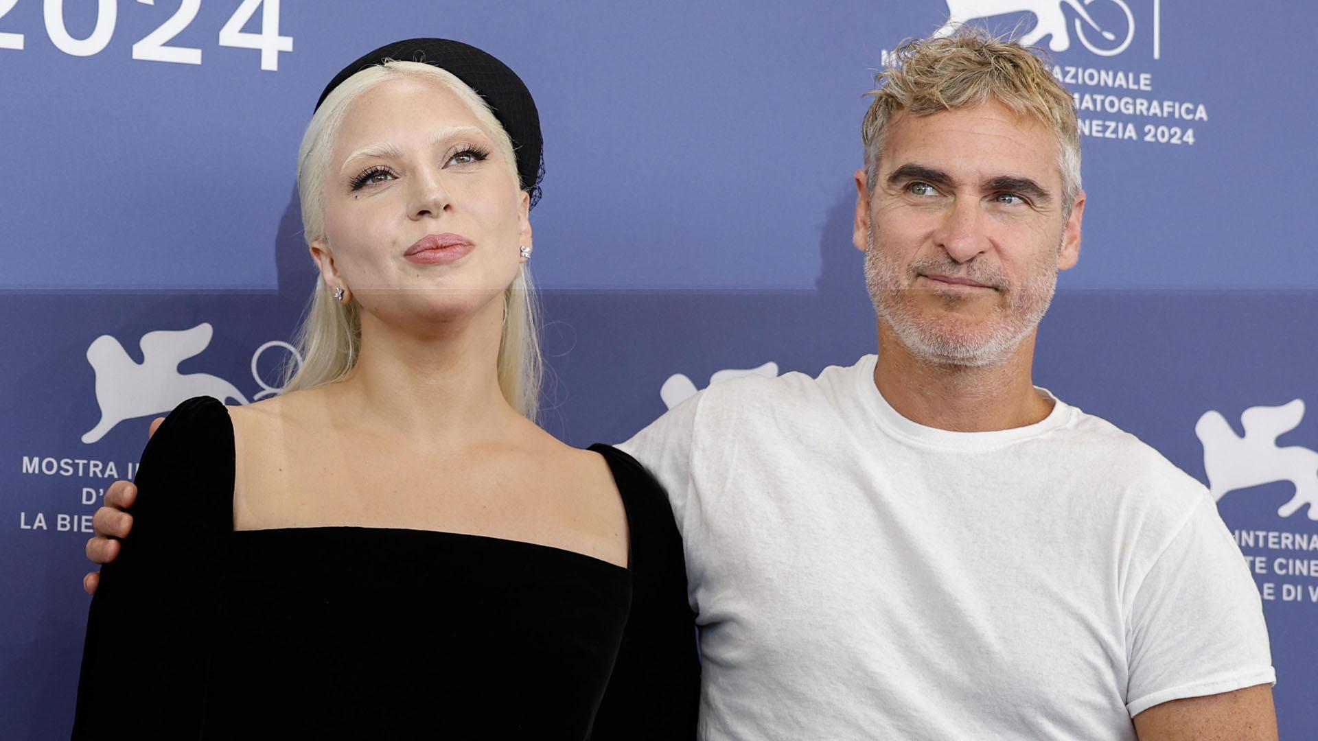 Lady Gaga y Joaquin Phoenix, en la presentación de la segunda parte de Joker en Venecia