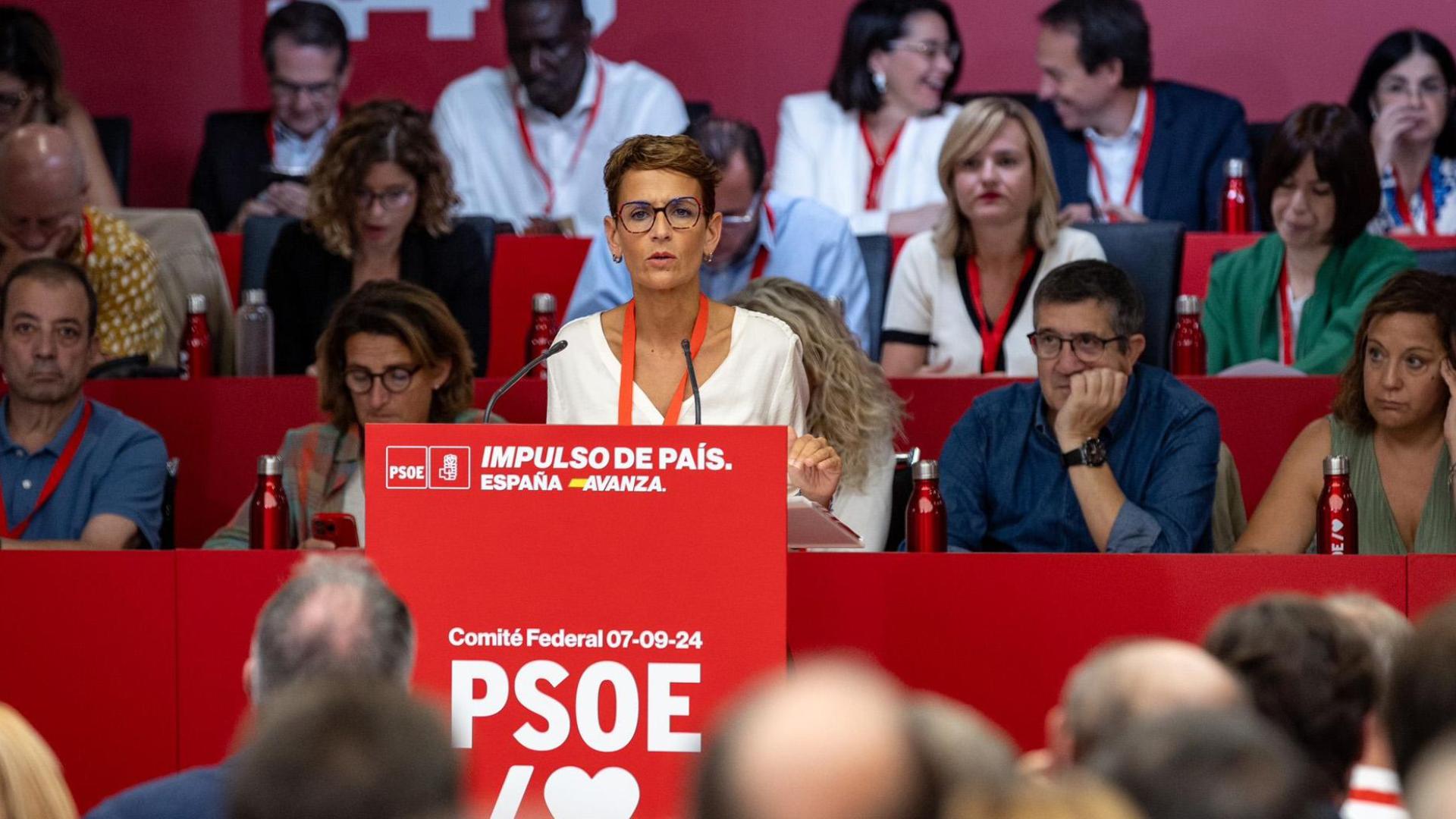 María Chivite, en el Comité Federal del PSOE