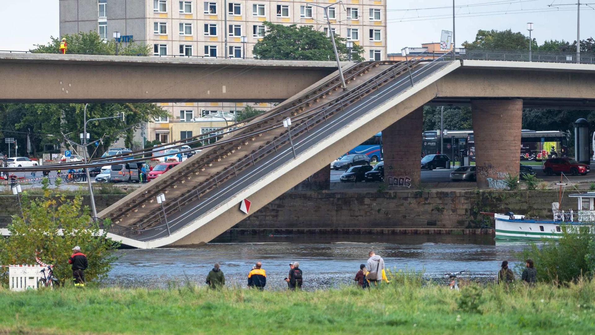 Uno de los principales puentes de la ciudad alemana de Dresde, en el este del país, se ha derrumbado parcialmente sobre el río Elba en la madrugada de este miércoles