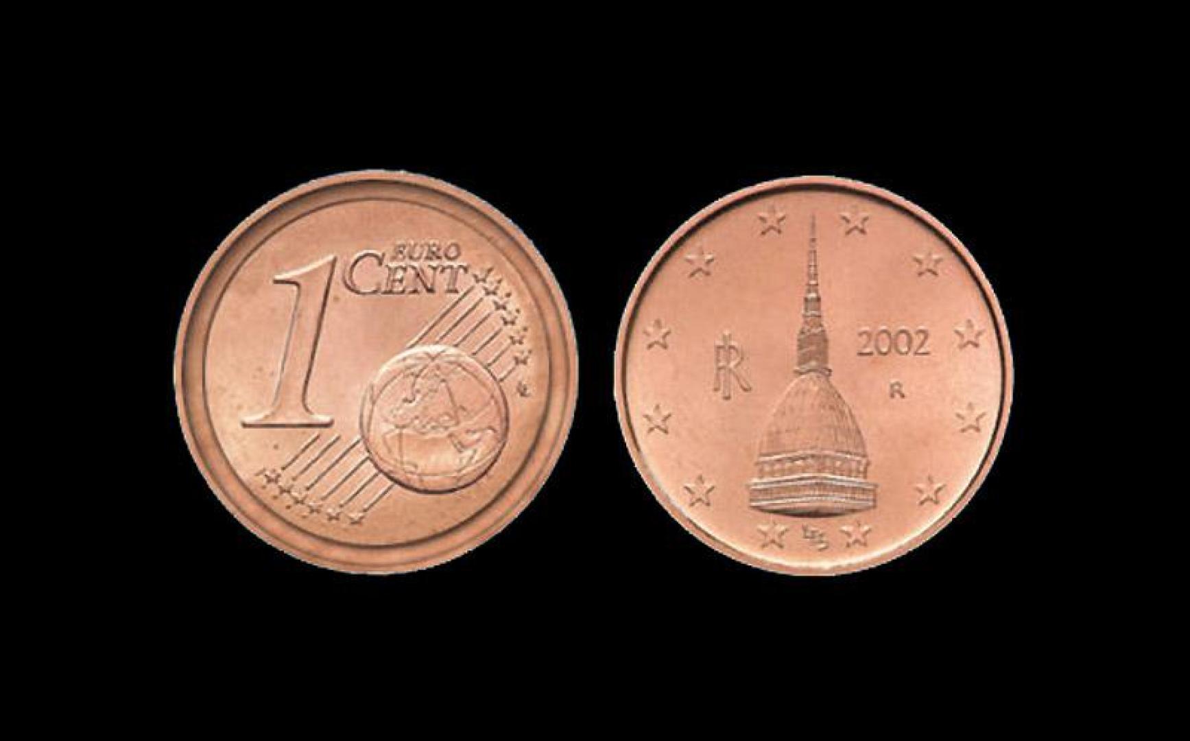 Moneda de 1 céntimo con la Mole Antonelliana