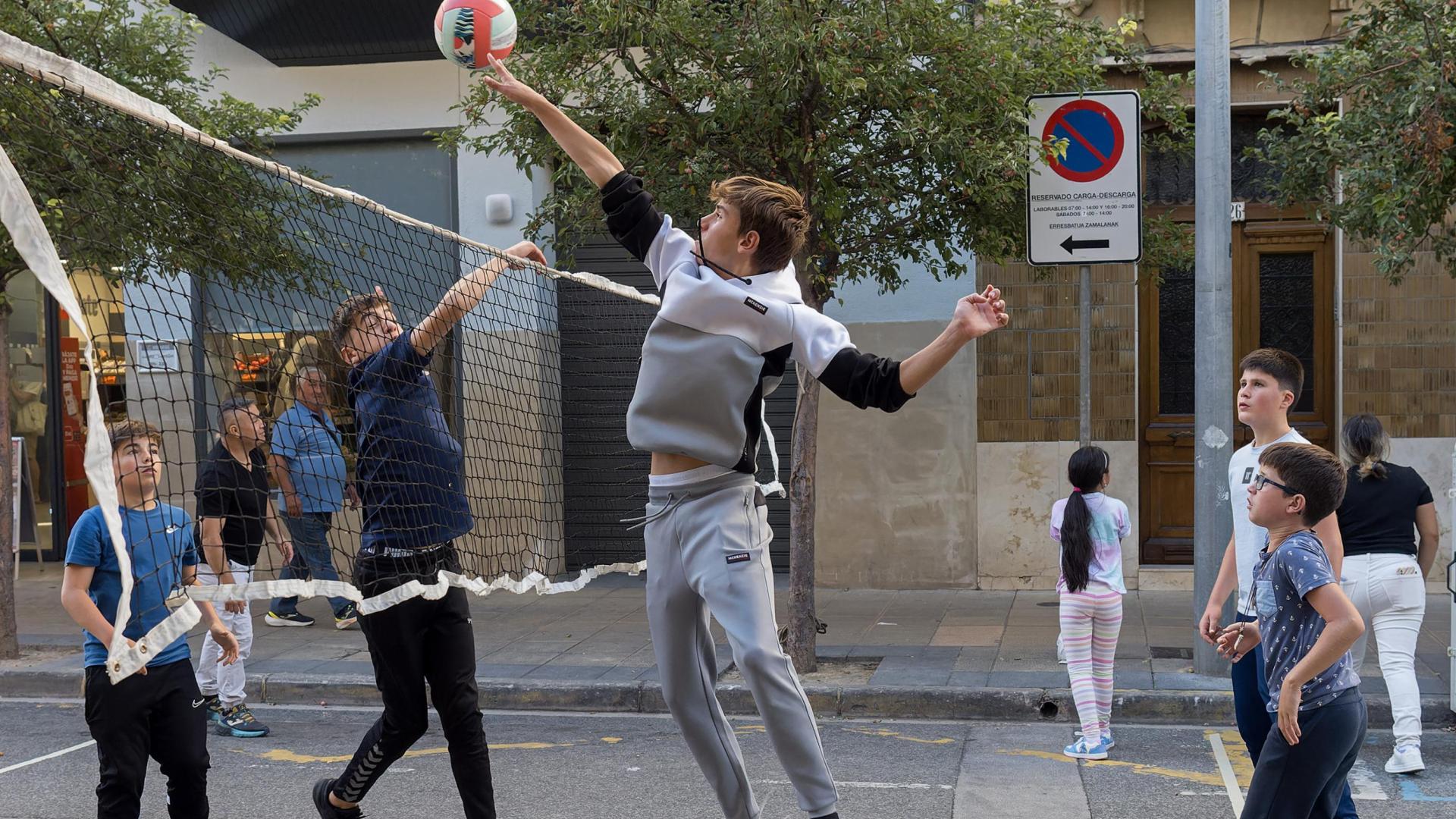 Participantes en el día del deporte celebrado este sábado en Estella.
