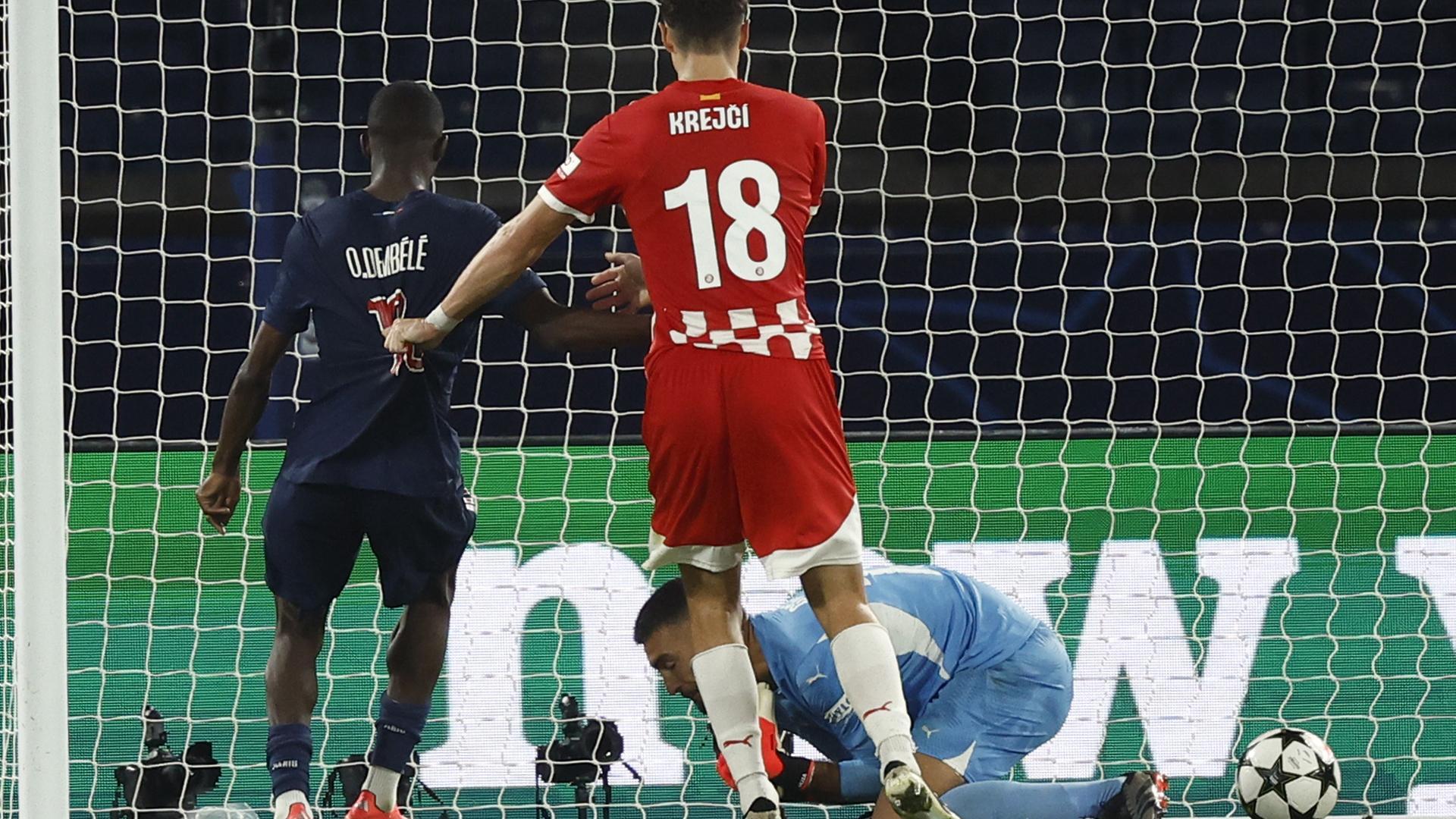 Instante del error de Paulo Gazzaniga que le costó la derrota al Girona