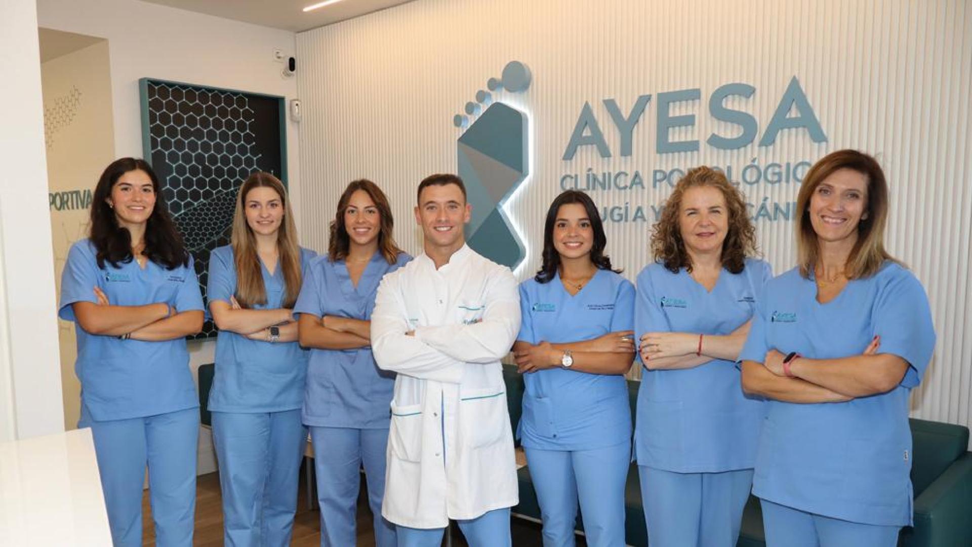 Equipo de Clínica Podológica Ayesa, con Javier Ayesa al frente