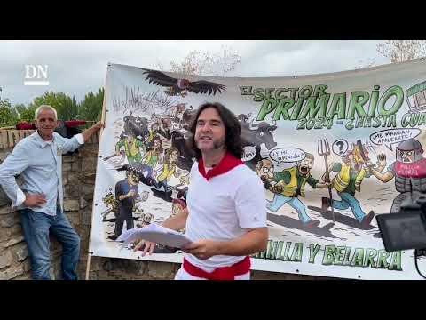 Vídeo de la sátira en forma de encierro en Pamplona para recordar que el agro "está sufriendo"