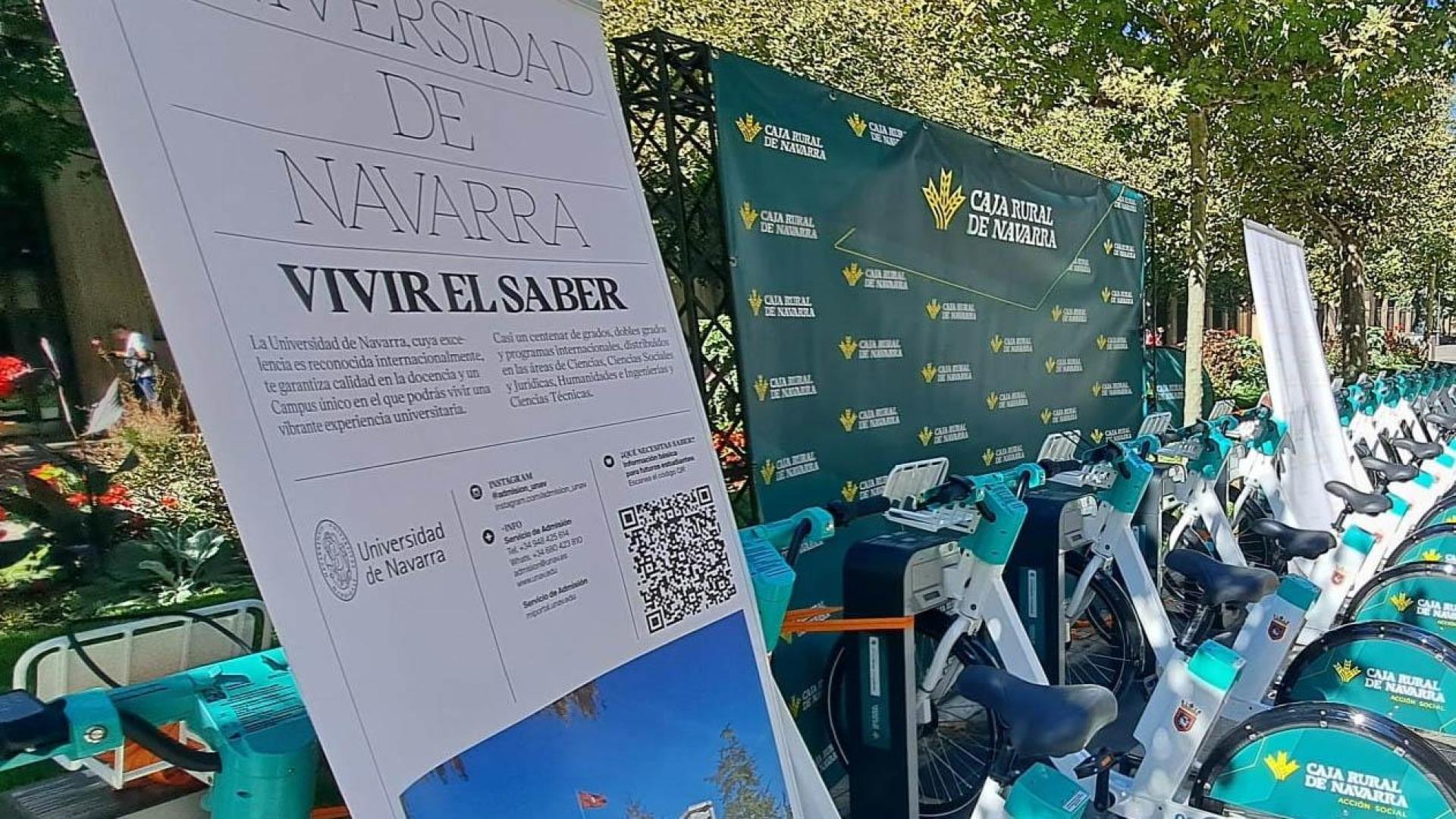Bicicletas eléctricas en Pamplona en la presentación de la campaña