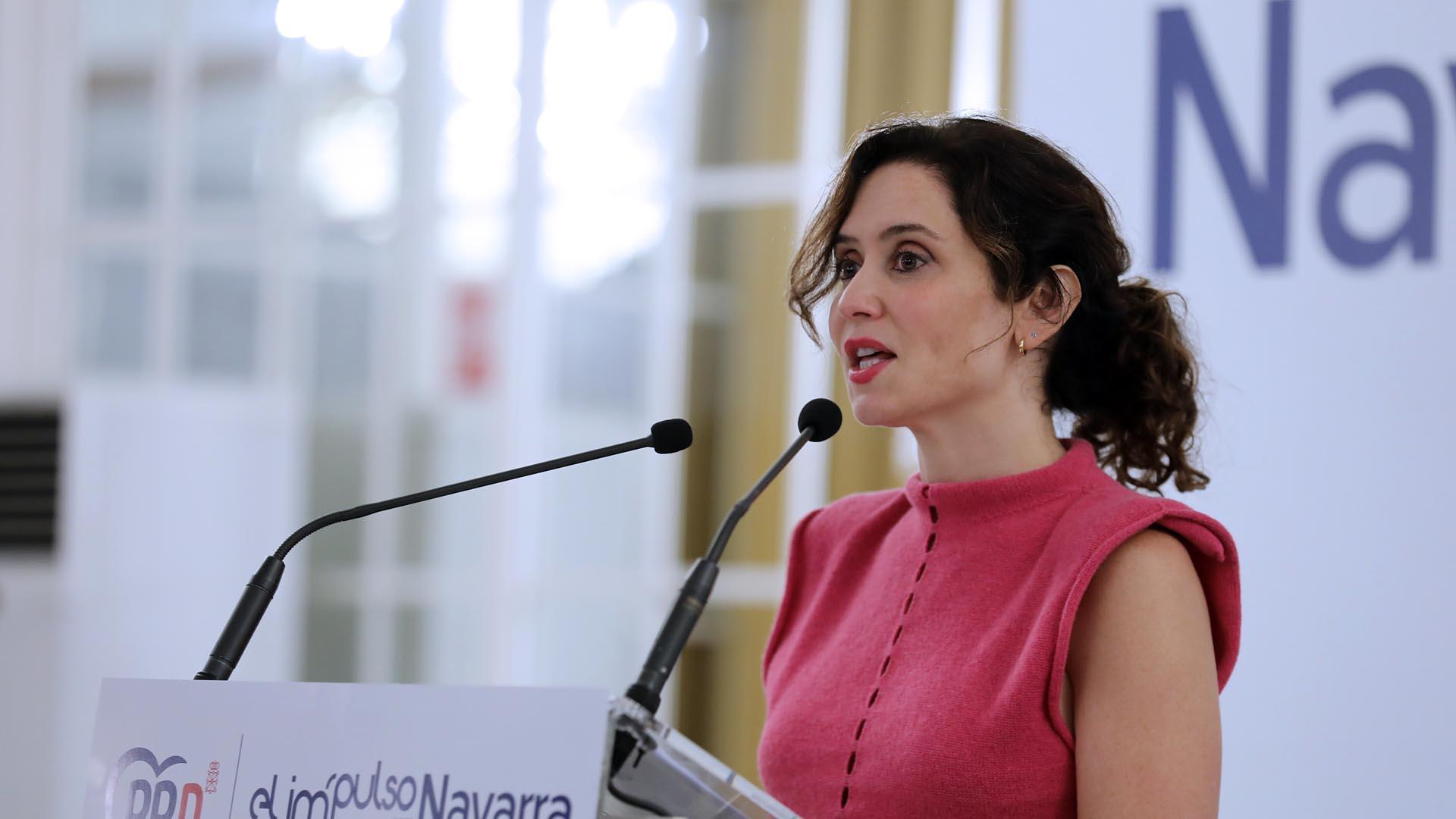 Fotos de la visita de Isabel Díaz Ayuso a Pamplona. /