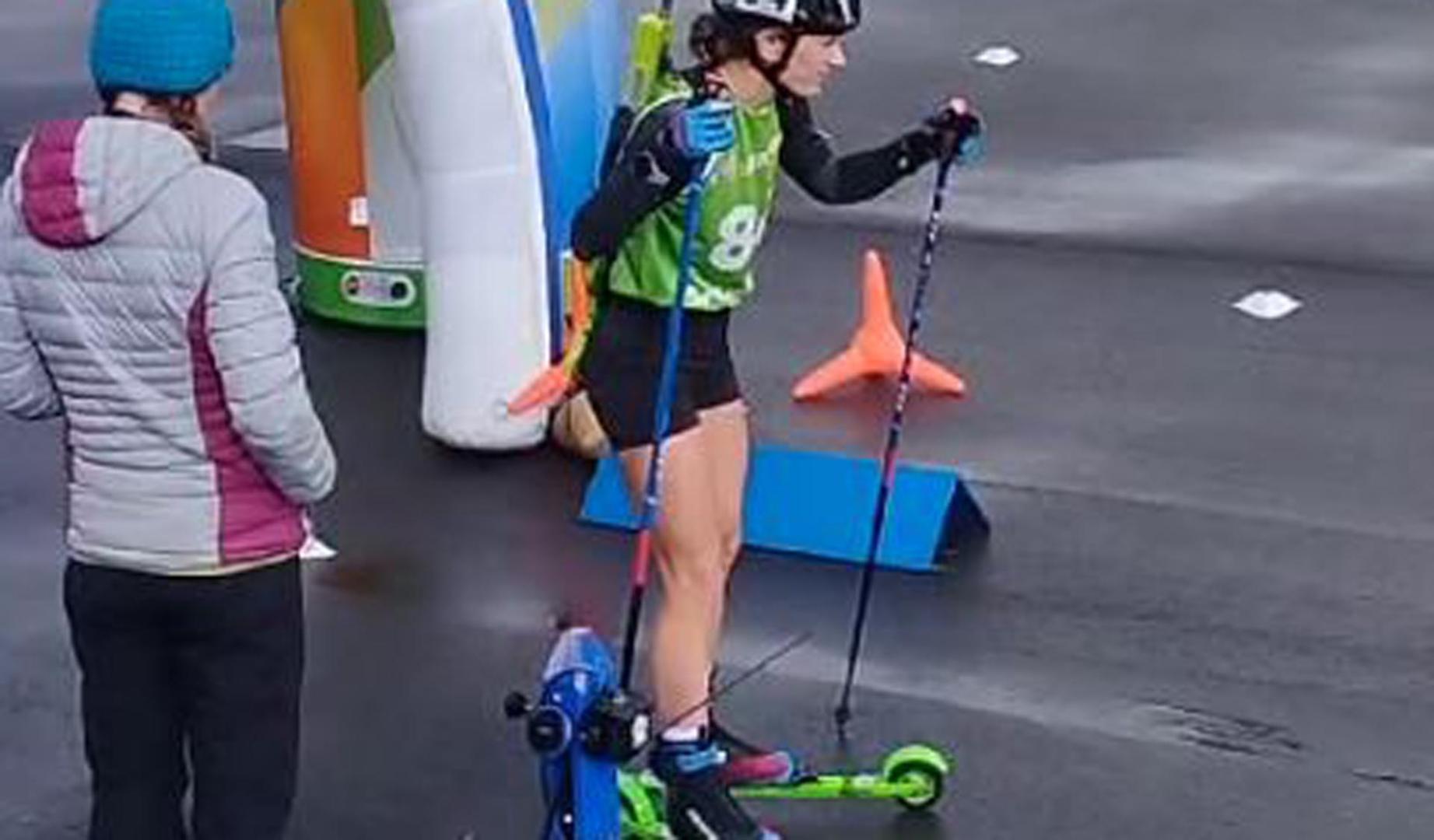 Irati Cuadrado durante la prueba del campeonato nacional de biatlón de verano