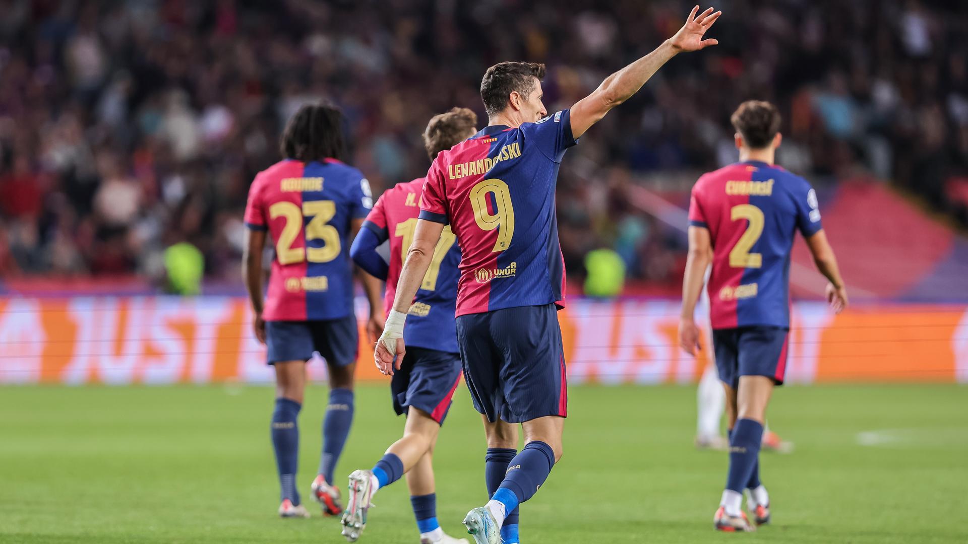 Robert Lewandowski celebra uno de sus goles frente al Young Boys