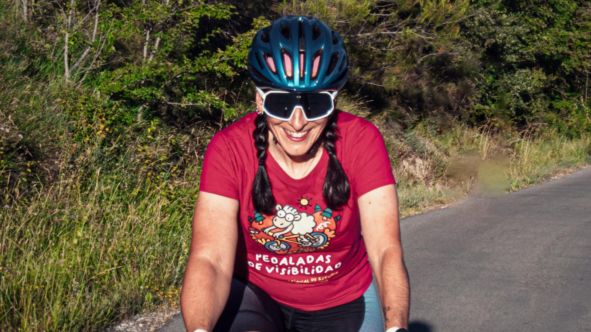 La pamplonesa Merche Etayo subió el puerto francés del Tourmalet el pasado julio.