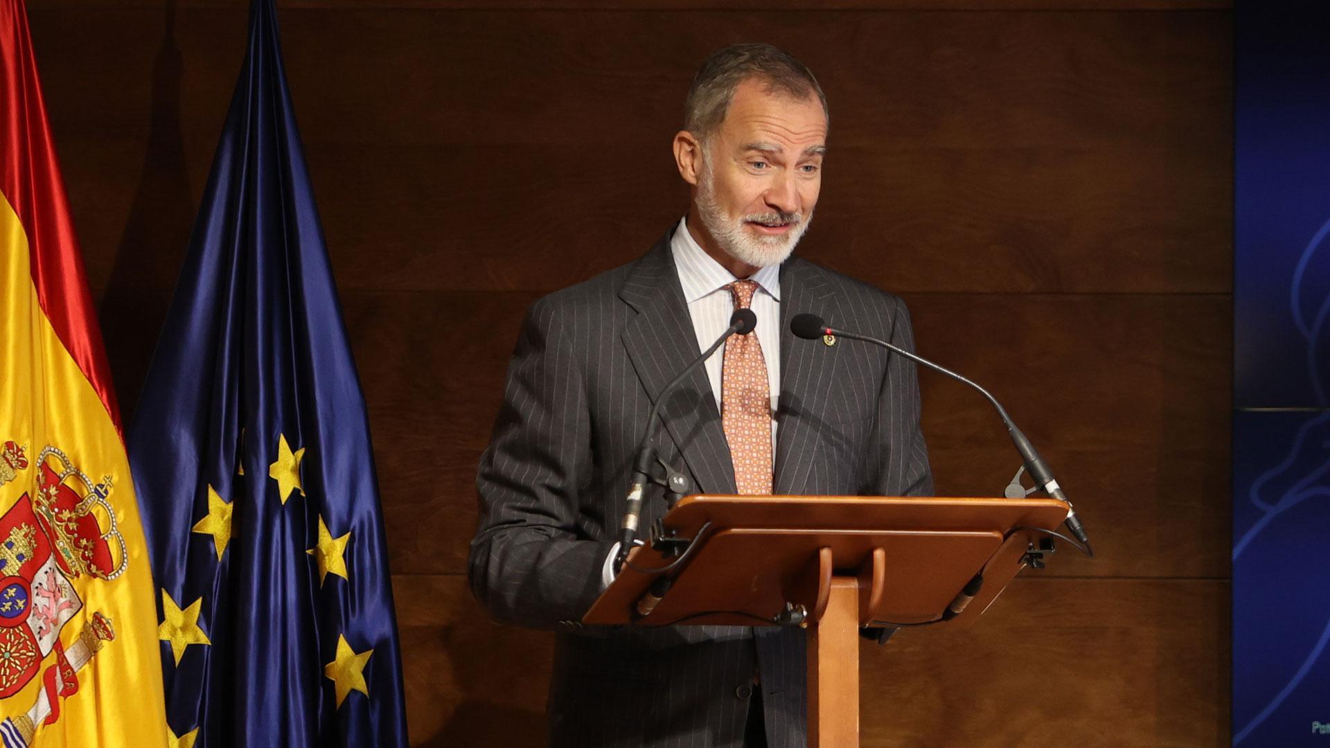 El rey Felipe VI inaugura en la inaguración en Trujillo (Cáceres) del encuentro de Academias Hispanoamericanas de la Historia