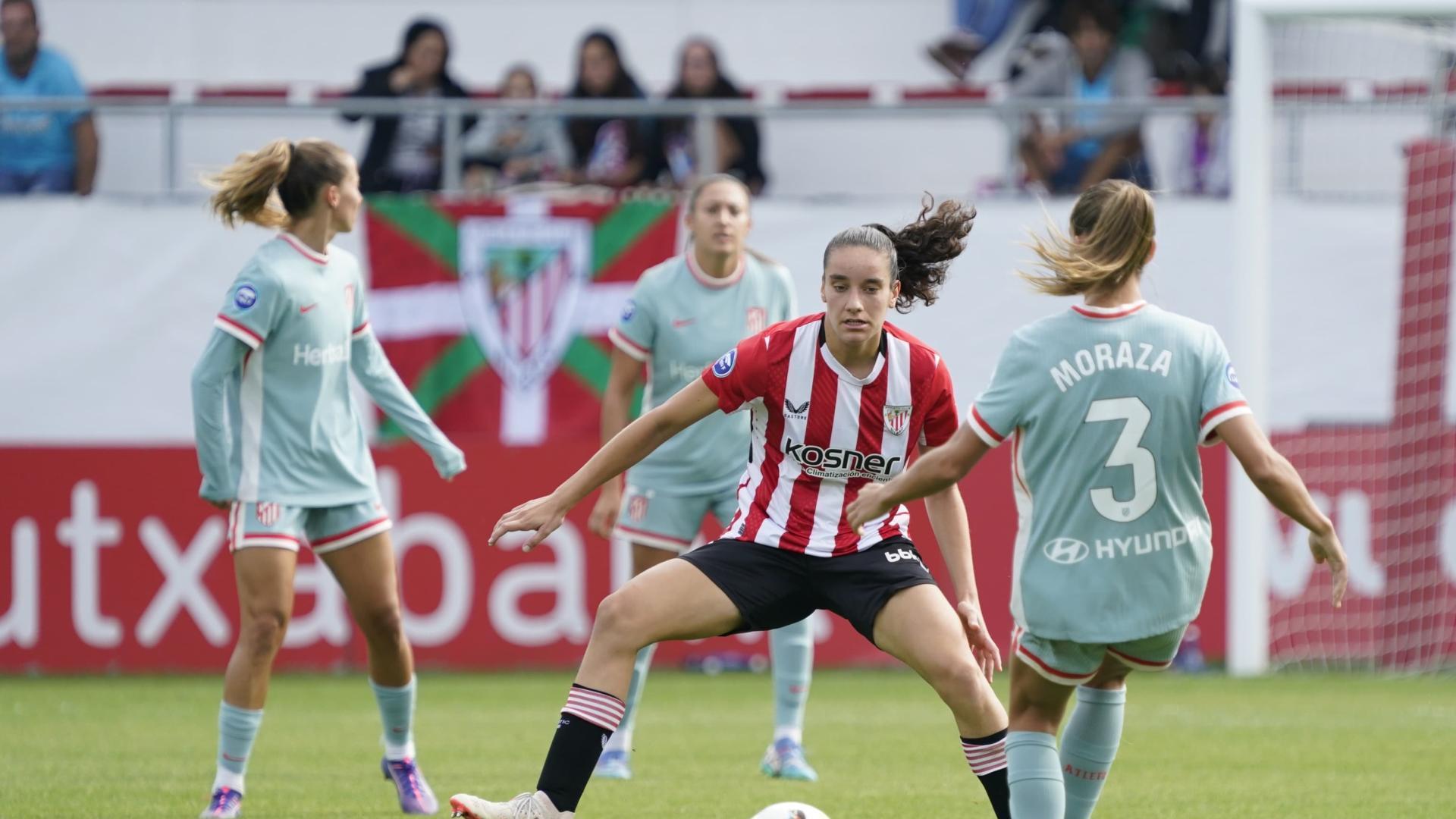 Maite Valero, durante el partido de este sábado contra el Atlético de Madrid