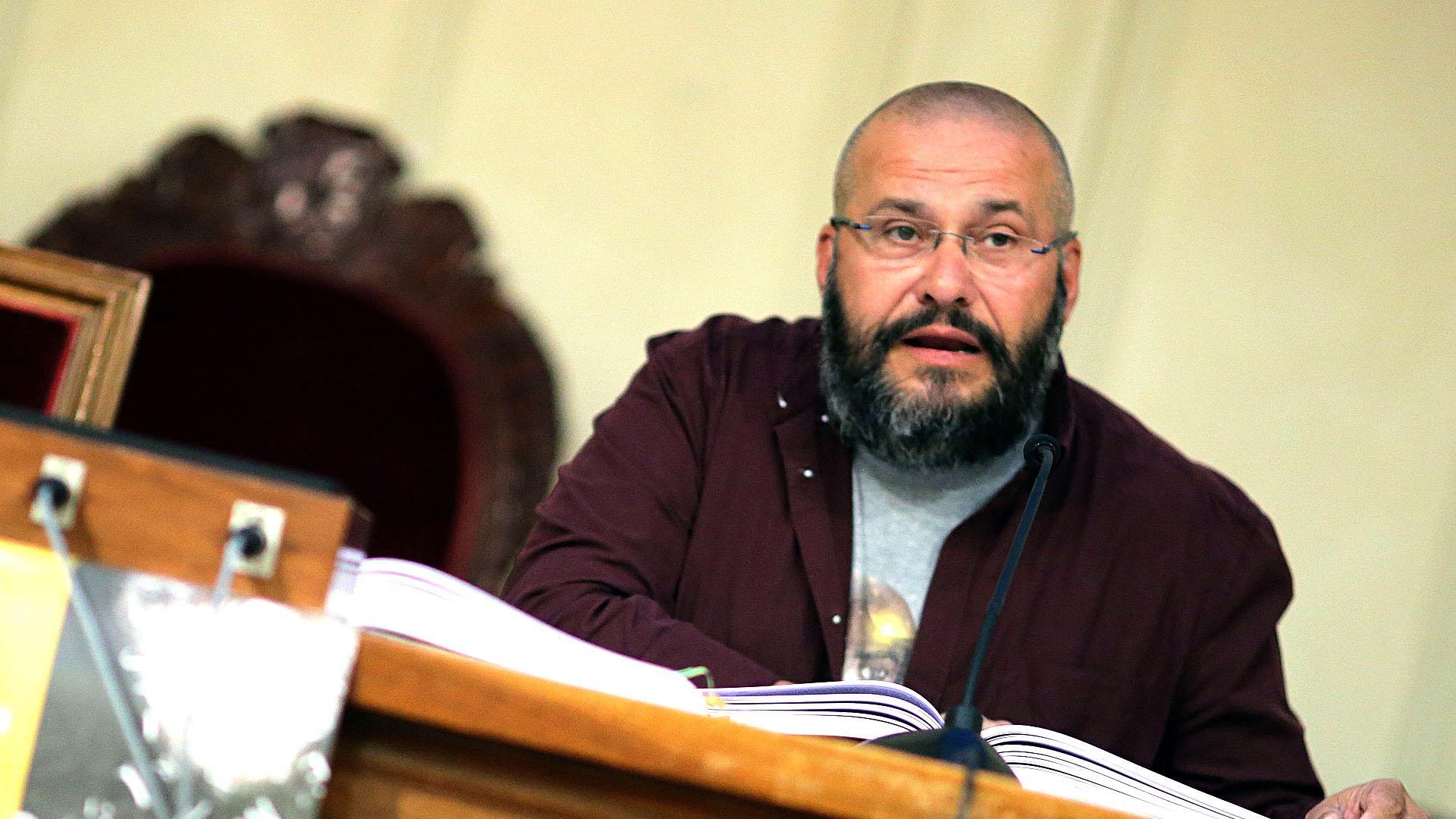 Javier Armentia, durante la lectura del Quijote en 2017