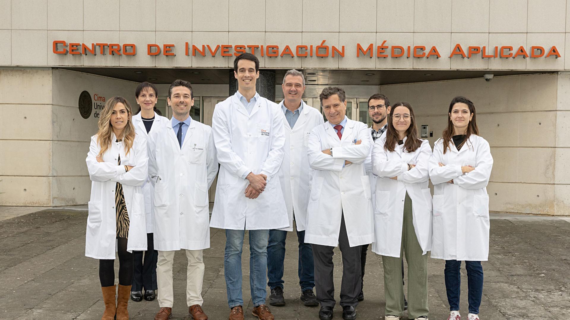Inma Rodríguez, Doina Cuculescu, Miguel Fernández de Sanmamed, Iñaki Eguren, Pedro Berraondo, Ignacio Melero, Gracián Camps, Paula Martín y Eva Fernández de Piérola, del grupo de investigación del Cima Universidad de Navarra
