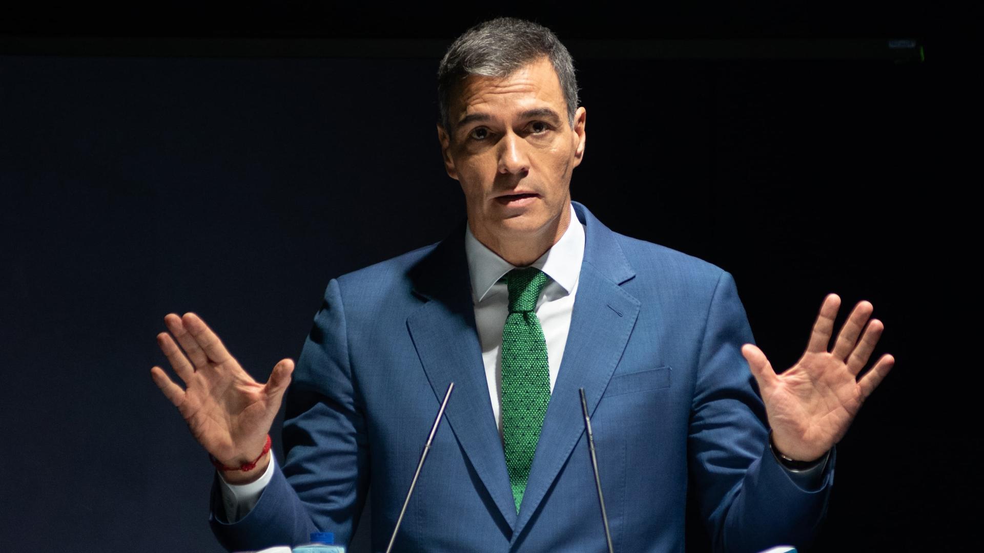El presidente del Gobierno, Pedro Sánchez, en su intervención en la jornada 'World in Progress'