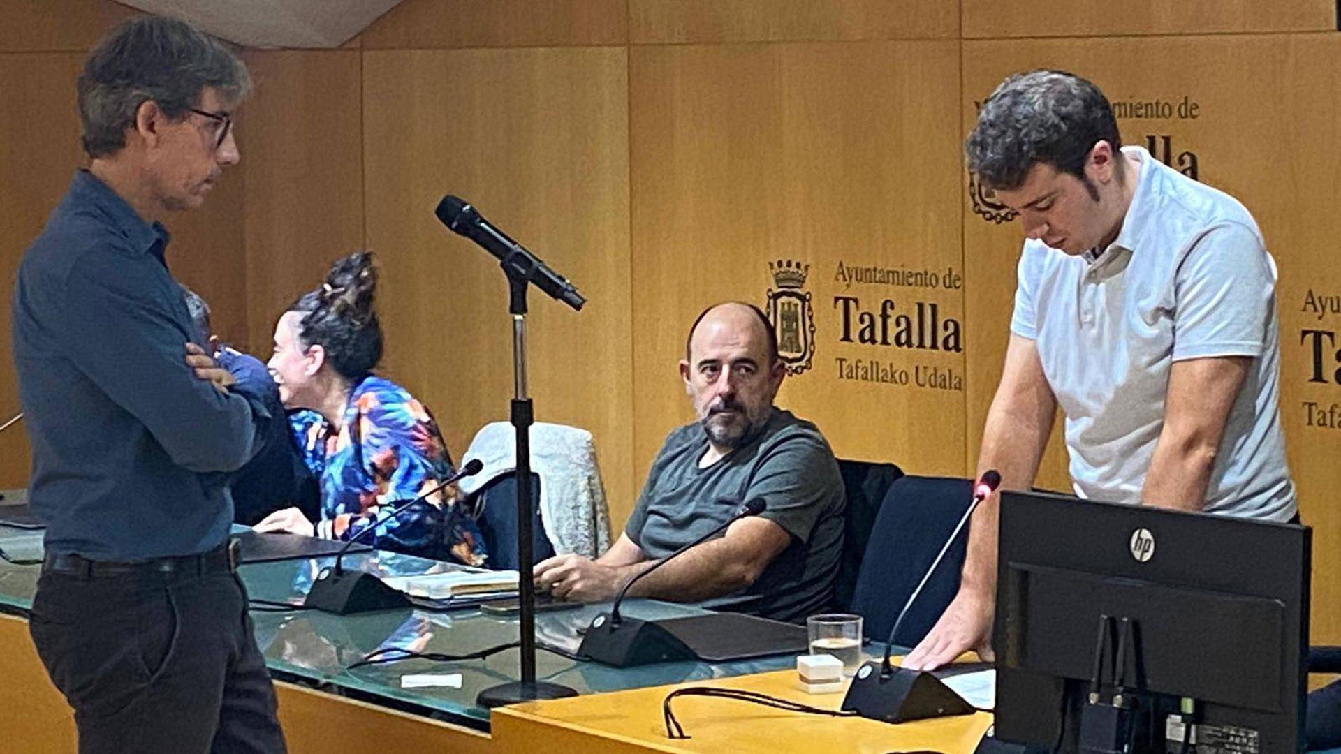 Oskar Oca Pérez, durante su toma posesión como concejal de Tafalla