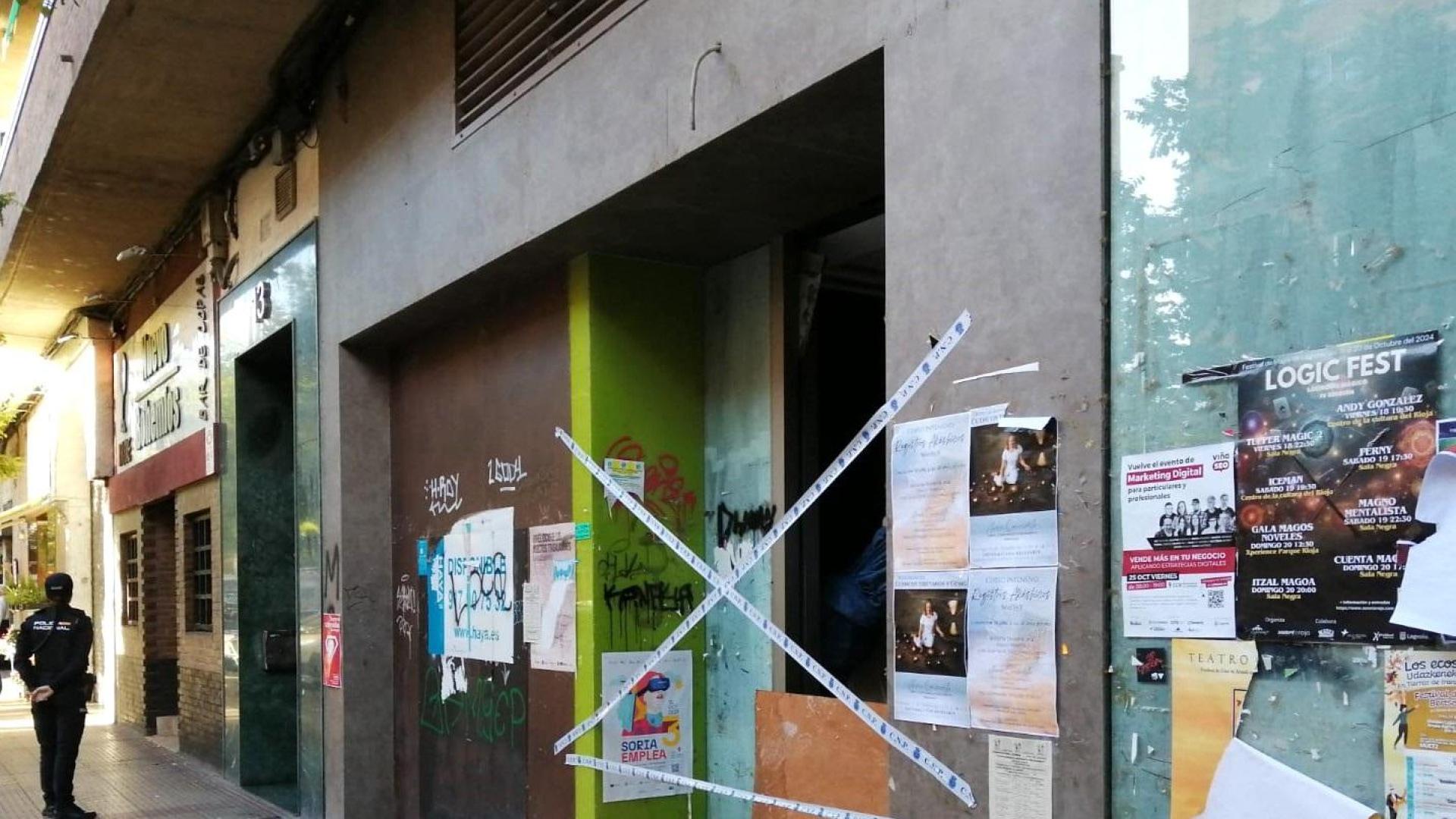 Local donde han ocurrido los hechos, precintado por la Policía