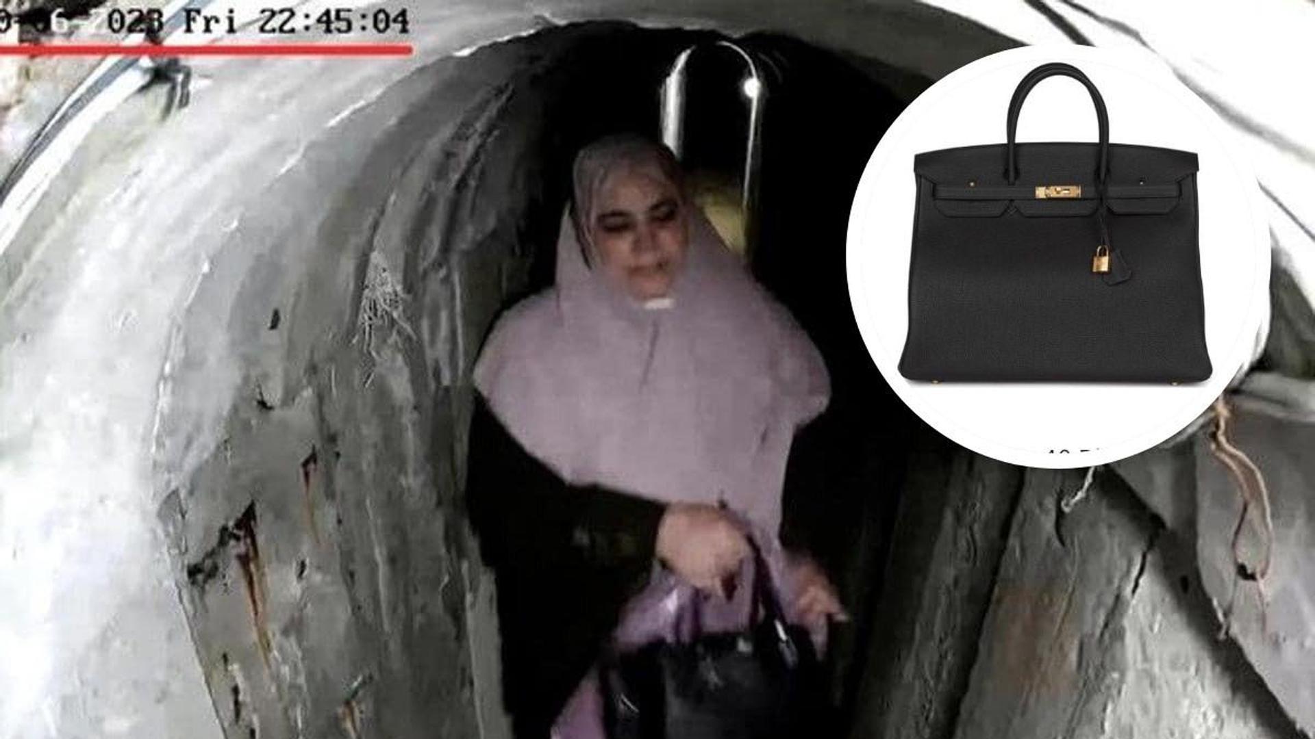Samar Abú Zamar, huyendo con el bolso por un túnel