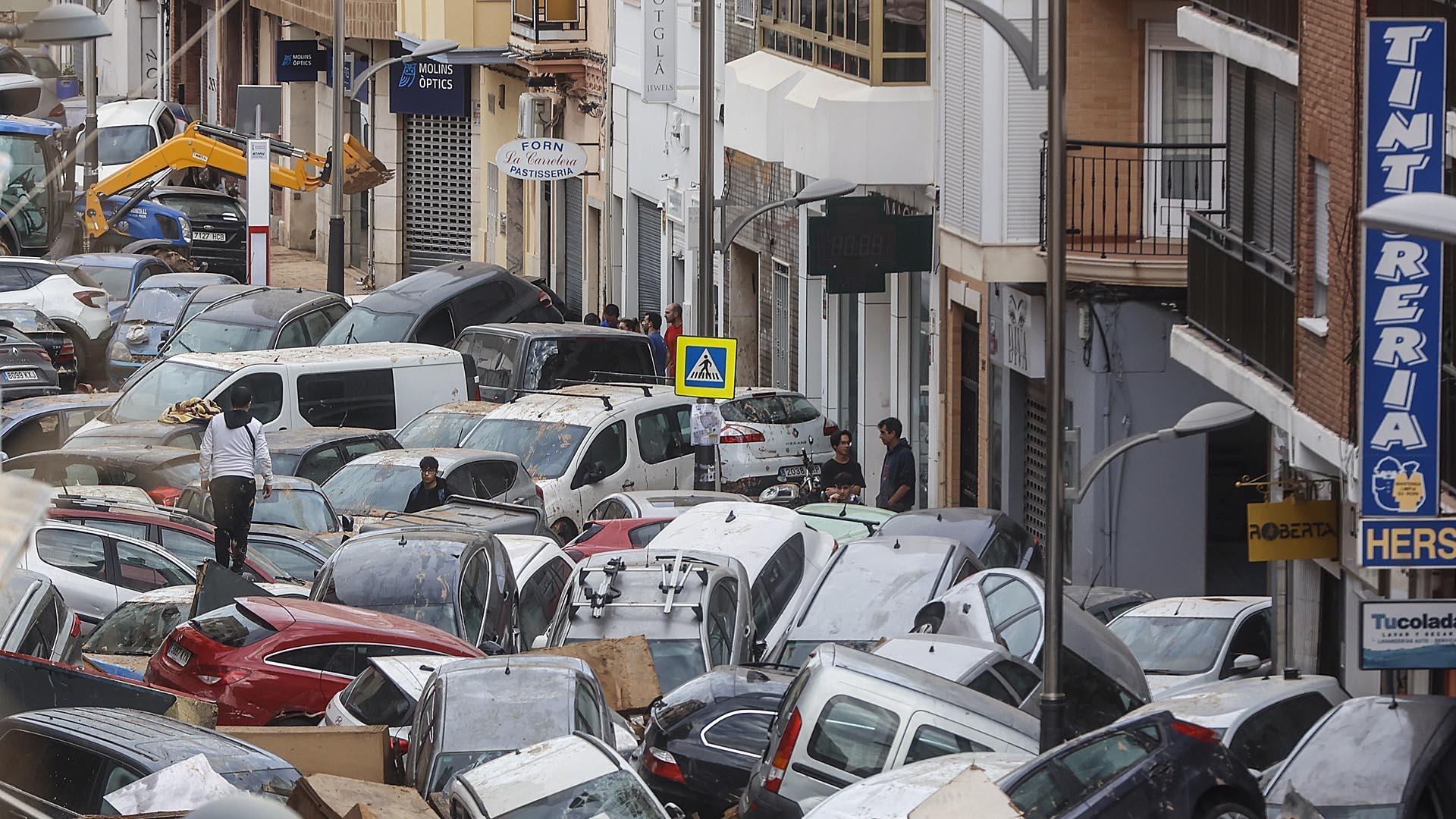 Destrozos de la DANA en Sedaví, Valencia.