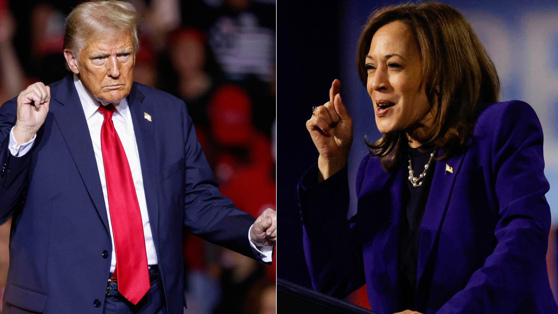 Donald Trump y Kamala Harris, en uno de los últimos actos electorales
