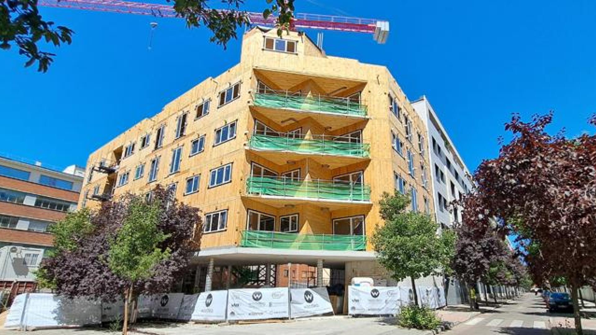 Vivienda construida con madera certificada FSC® en la calle Tomás Bretón de Madrid